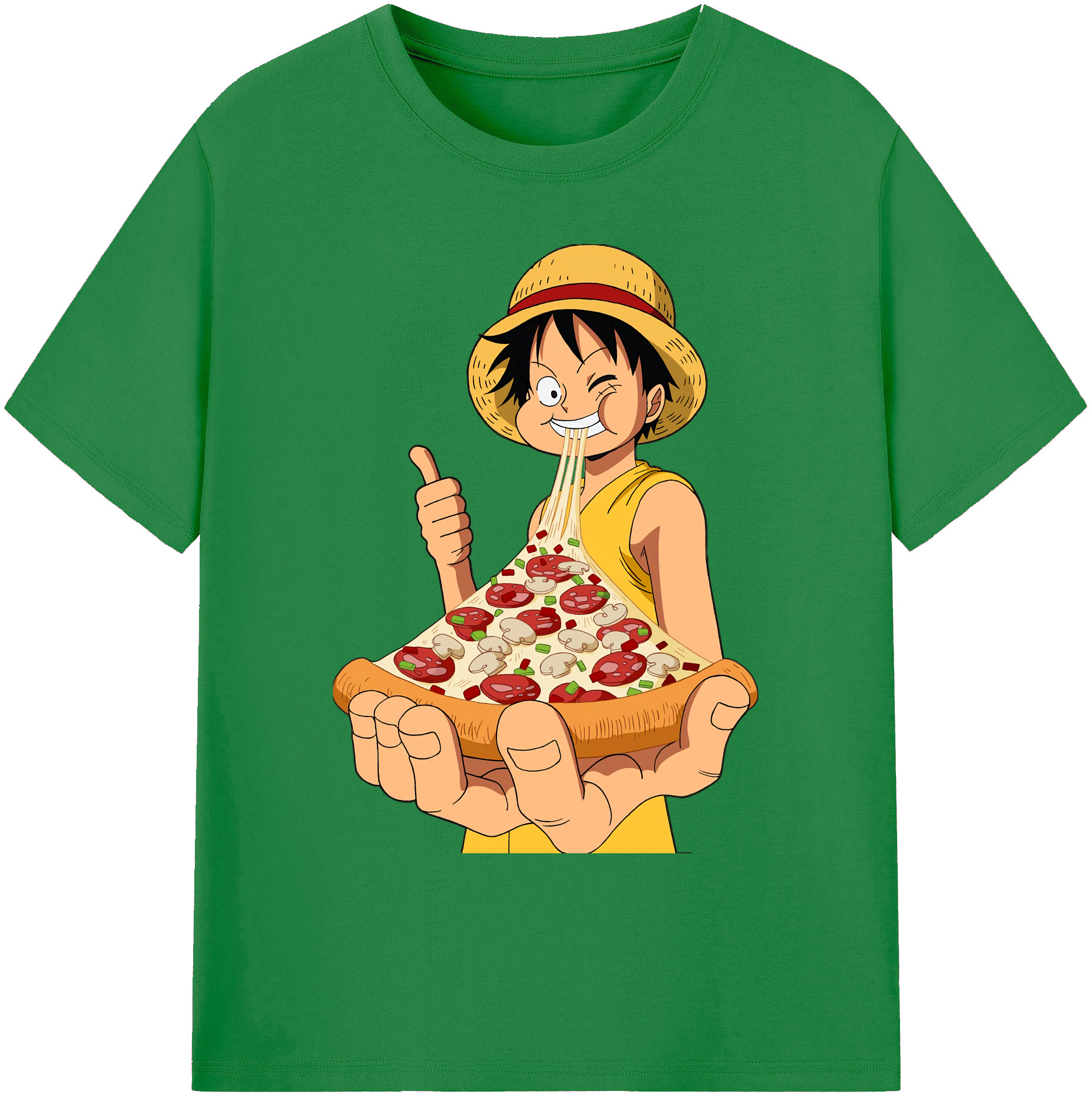ワンピース モンキー・D・ルフィ ONE PIECE Monkey D. Luffy 綿100％ メンズ半袖Tシャツ｜肌触りやわらか＆通気性