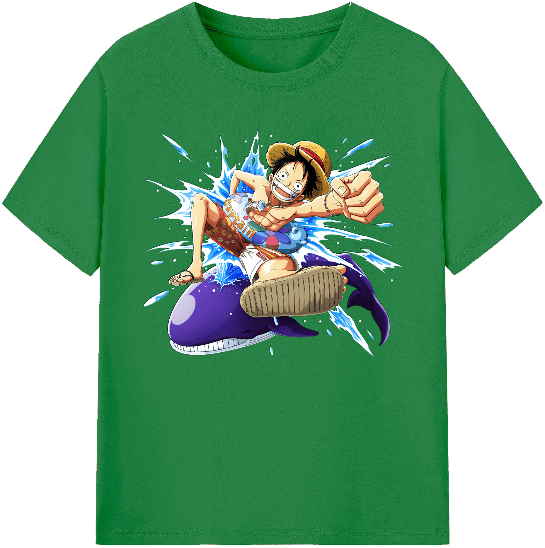 ワンピース モンキー・D・ルフィ ONE PIECE Monkey D. Luffy 綿100％ メンズ半袖Tシャツ｜肌触りやわらか＆通気性