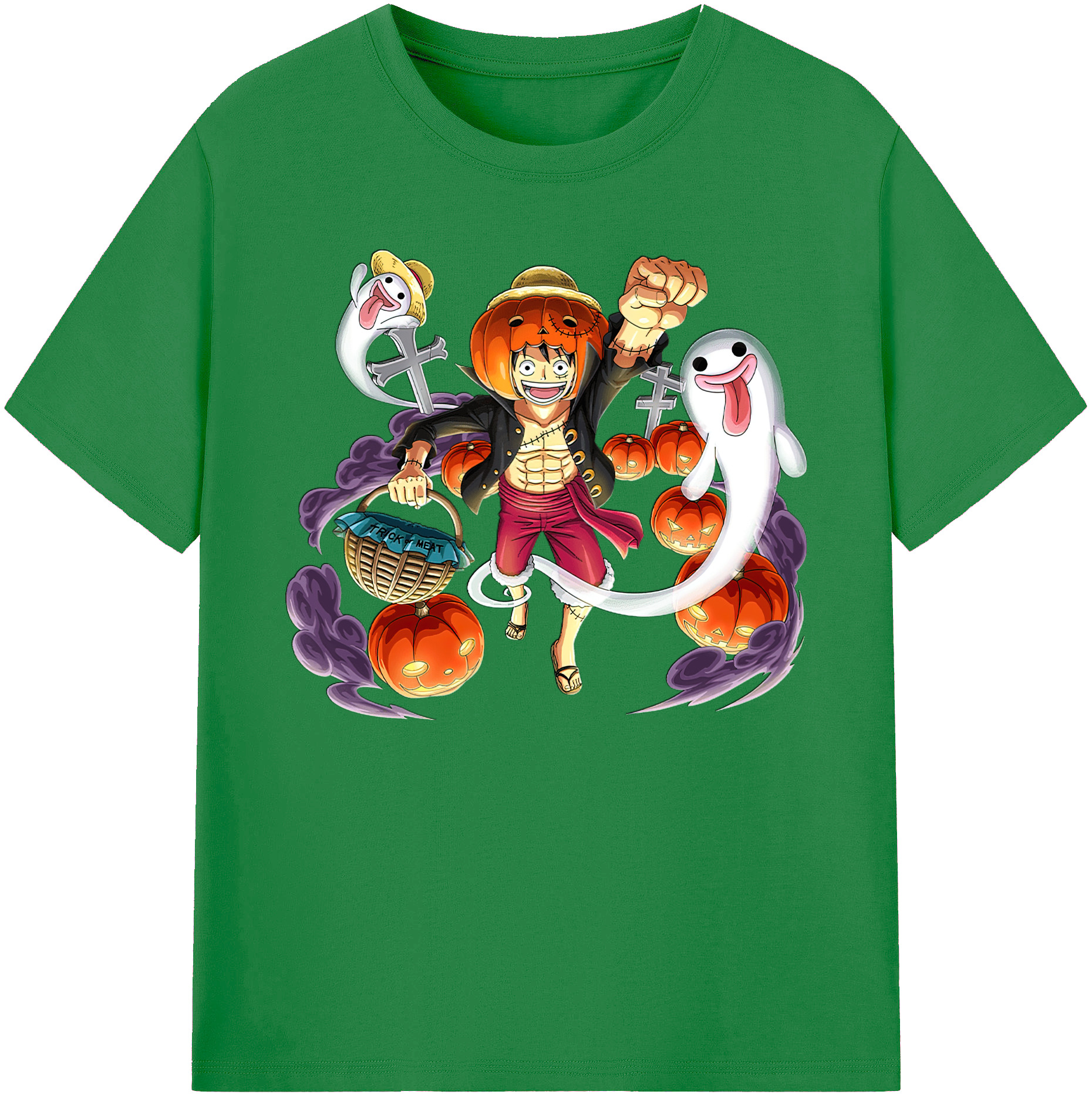 ワンピース モンキー・D・ルフィ ONE PIECE Monkey D. Luffy 綿100％ メンズ半袖Tシャツ｜肌触りやわらか＆通気性