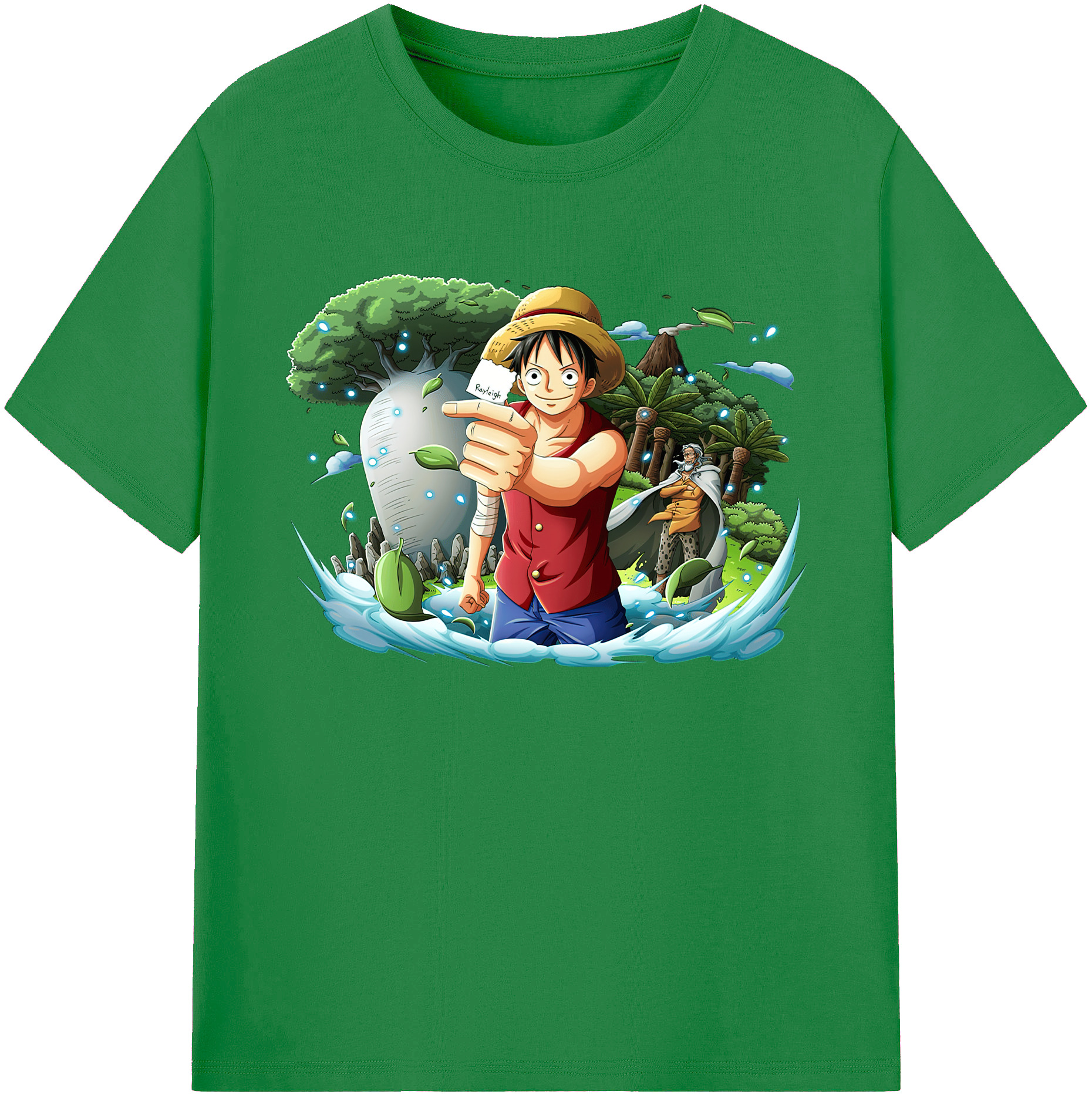 ワンピース モンキー・D・ルフィ ONE PIECE Monkey D. Luffy 綿100％ メンズ半袖Tシャツ｜肌触りやわらか＆通気性