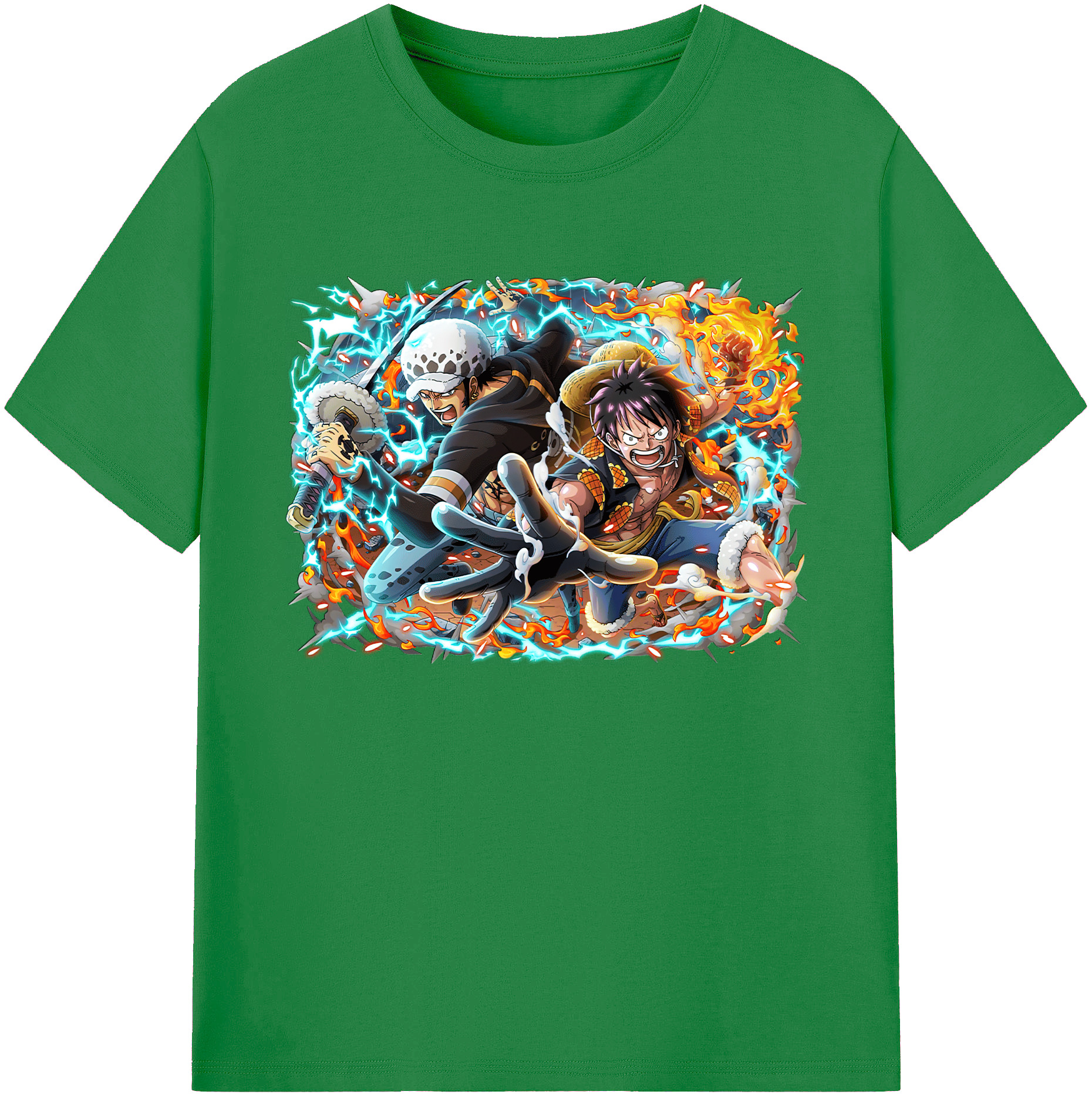 ワンピース モンキー・D・ルフィ ONE PIECE Monkey D. Luffy 綿100％ メンズ半袖Tシャツ｜肌触りやわらか＆通気性