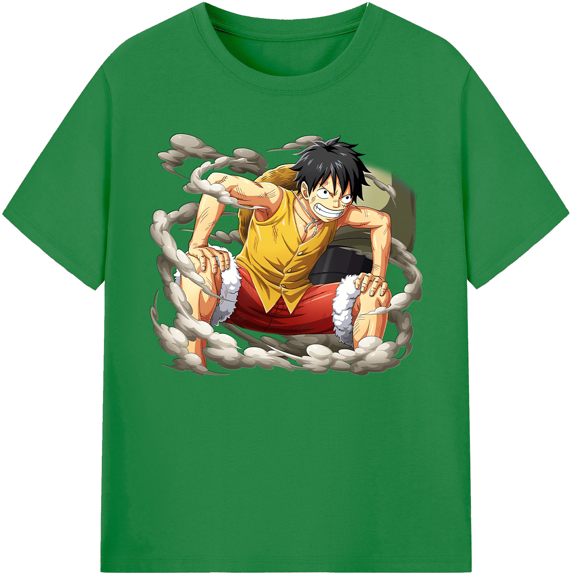 ワンピース モンキー・D・ルフィ ONE PIECE Monkey D. Luffy 綿100％ メンズ半袖Tシャツ｜肌触りやわらか＆通気性