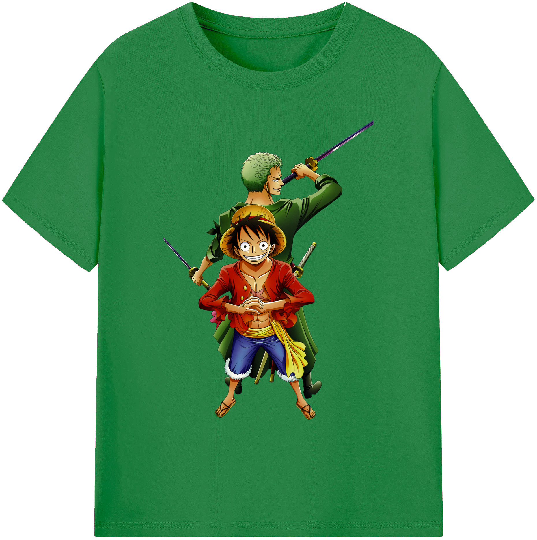 ワンピース モンキー・D・ルフィ ONE PIECE Monkey D. Luffy 綿100％ メンズ半袖Tシャツ｜肌触りやわらか＆通気性