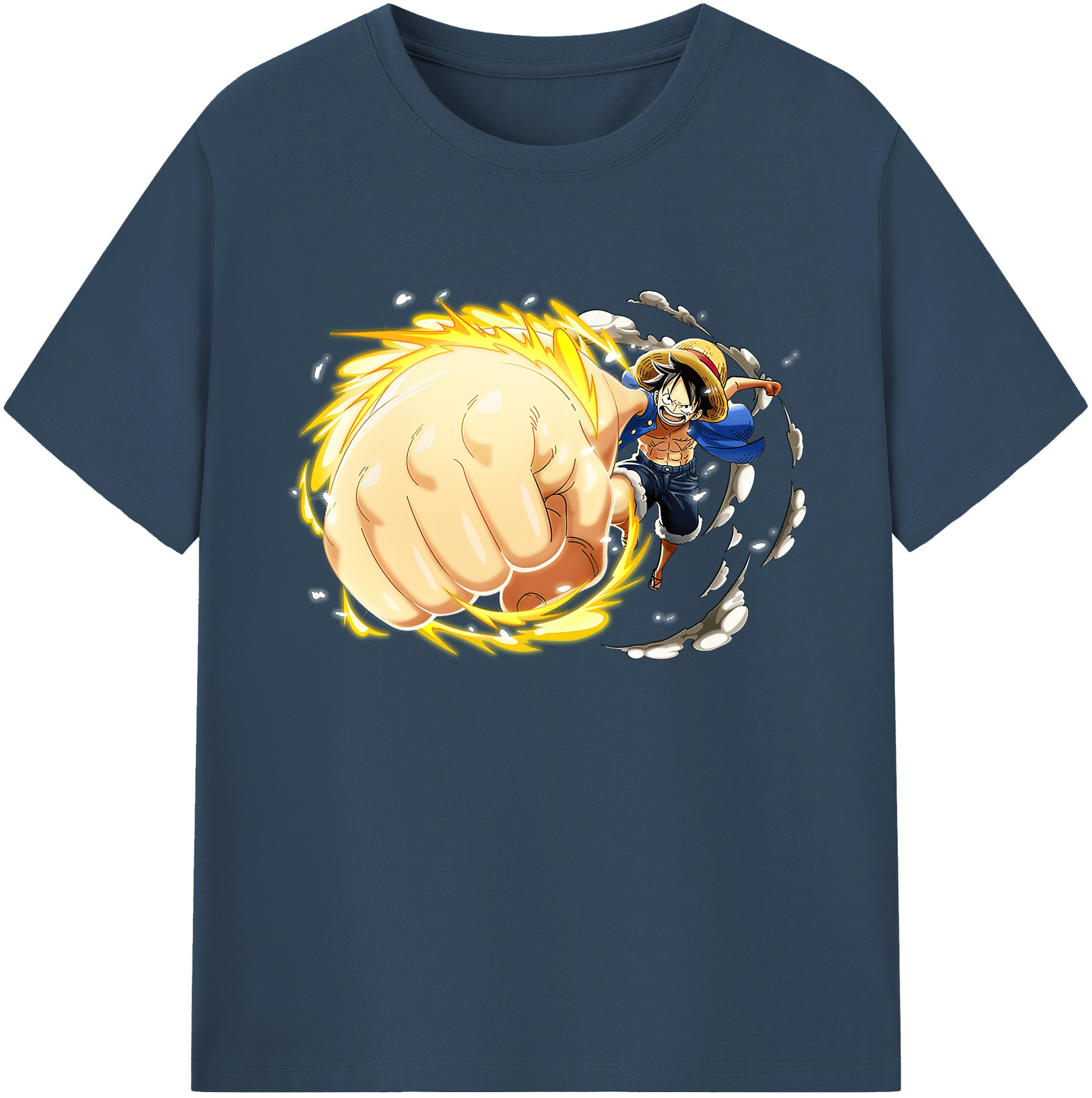 ワンピース モンキー・D・ルフィ ONE PIECE Monkey D. Luffy 綿100％ メンズ半袖Tシャツ｜肌触りやわらか＆通気性