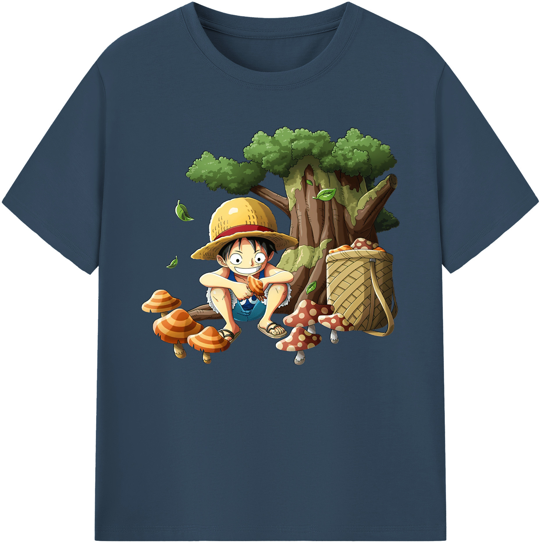 ワンピース モンキー・D・ルフィ ONE PIECE Monkey D. Luffy 綿100％ メンズ半袖Tシャツ｜肌触りやわらか＆通気性