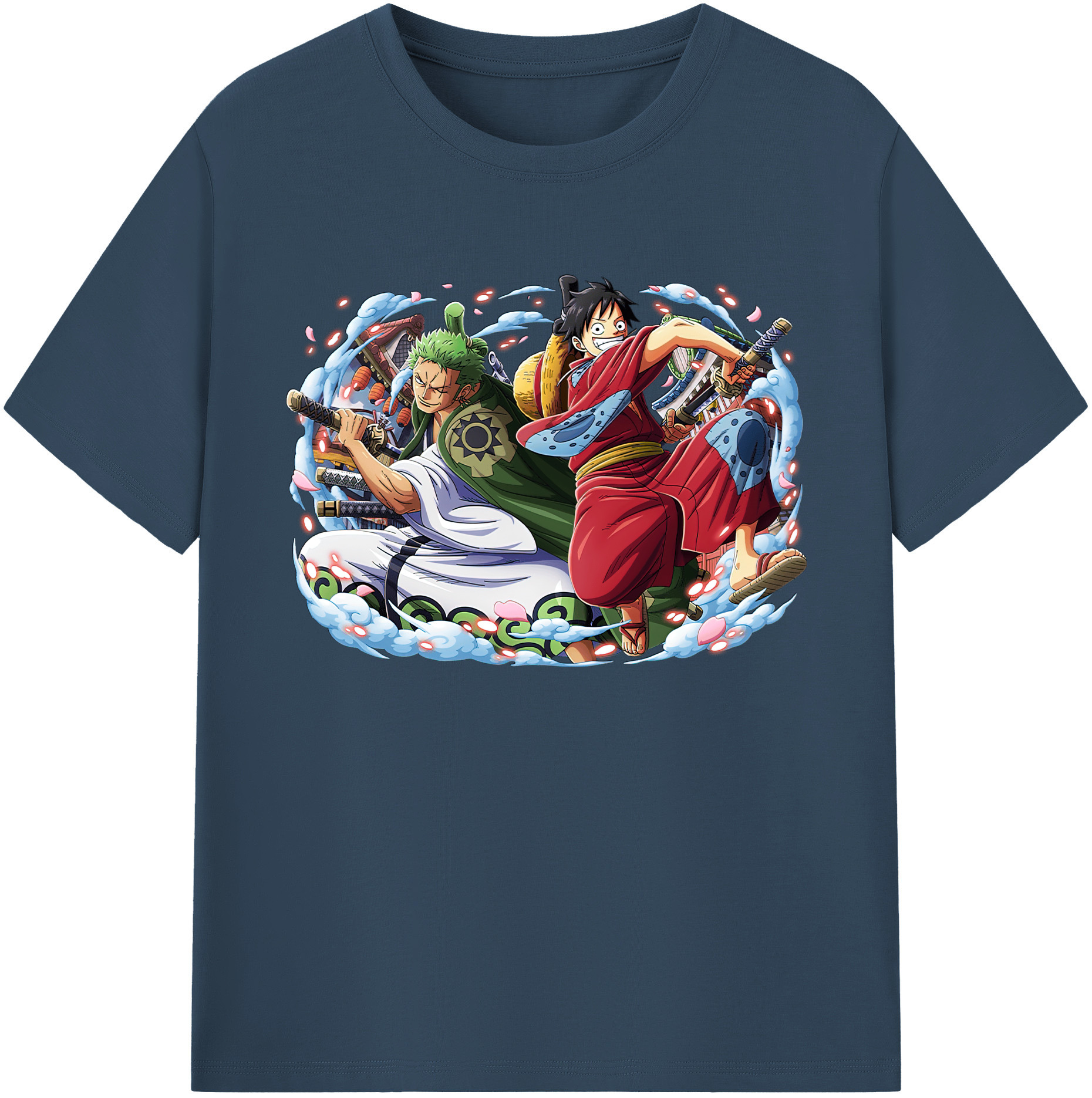 ワンピース モンキー・D・ルフィ ONE PIECE Monkey D. Luffy 綿100％ メンズ半袖Tシャツ｜肌触りやわらか＆通気性