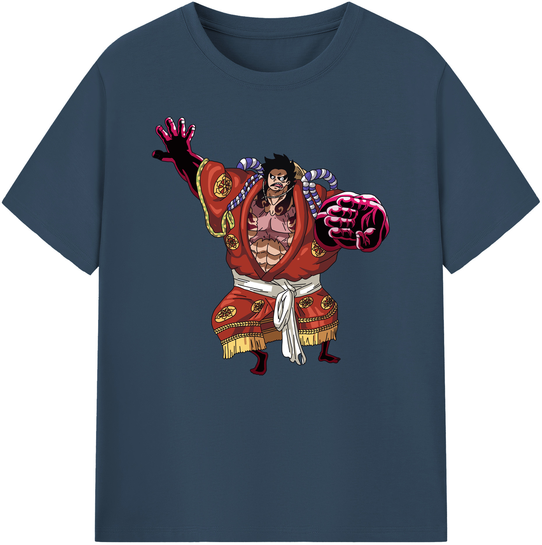 ワンピース モンキー・D・ルフィ ONE PIECE Monkey D. Luffy 綿100％ メンズ半袖Tシャツ｜肌触りやわらか＆通気性