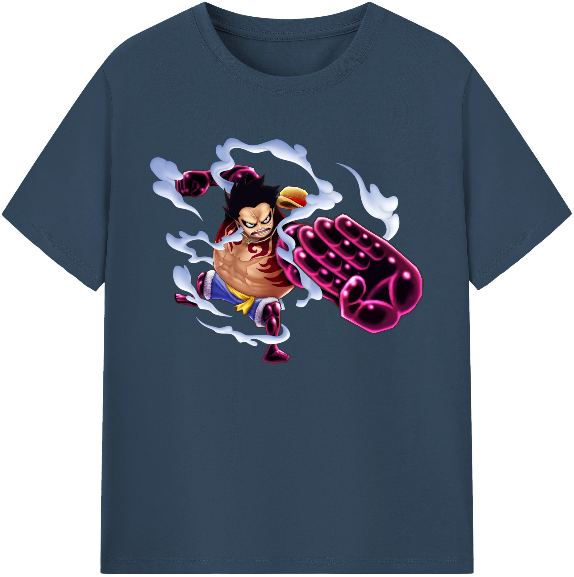 ワンピース モンキー・D・ルフィ ONE PIECE Monkey D. Luffy 綿100％ メンズ半袖Tシャツ｜肌触りやわらか＆通気性
