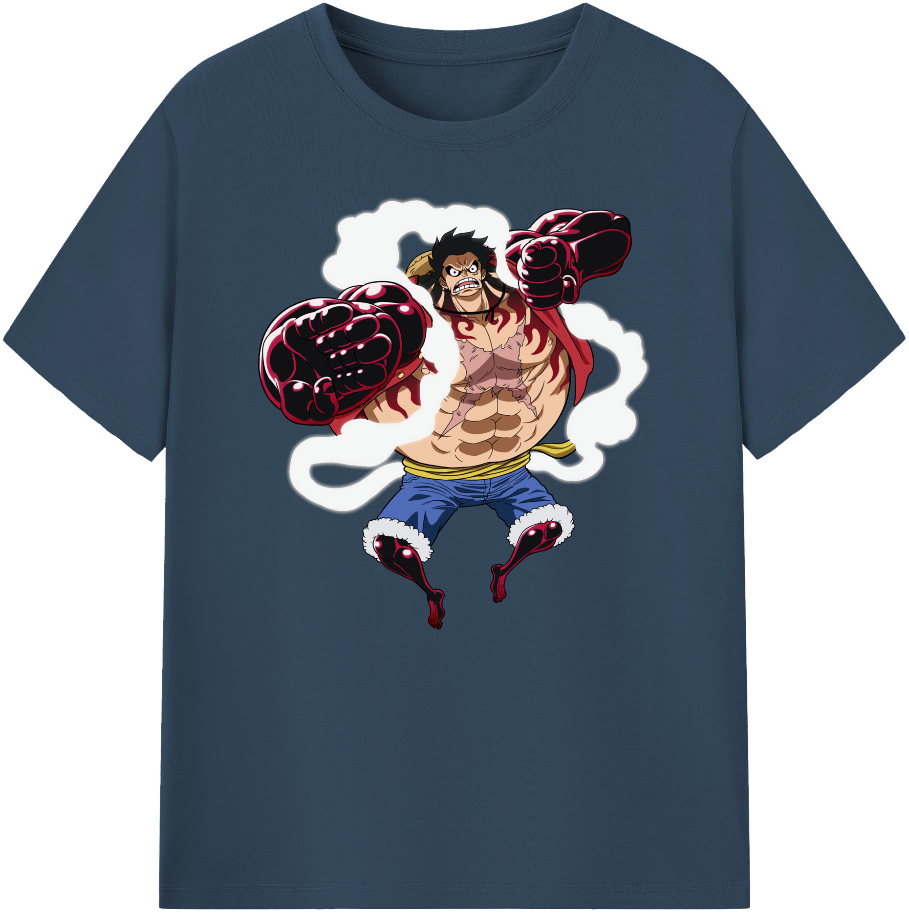 ワンピース モンキー・D・ルフィ ONE PIECE Monkey D. Luffy 綿100％ メンズ半袖Tシャツ｜肌触りやわらか＆通気性