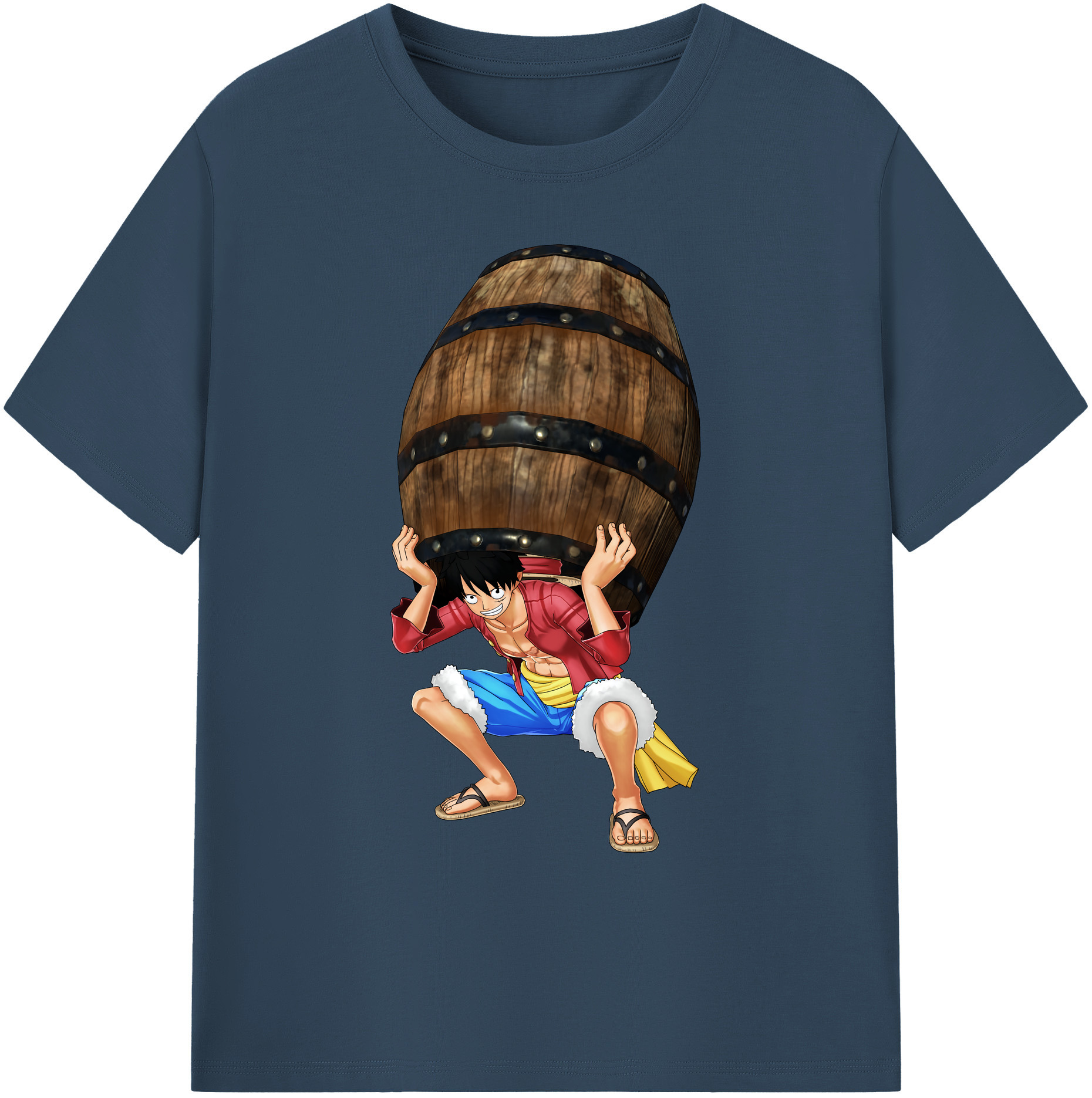 ワンピース モンキー・D・ルフィ ONE PIECE Monkey D. Luffy 綿100％ メンズ半袖Tシャツ｜肌触りやわらか＆通気性