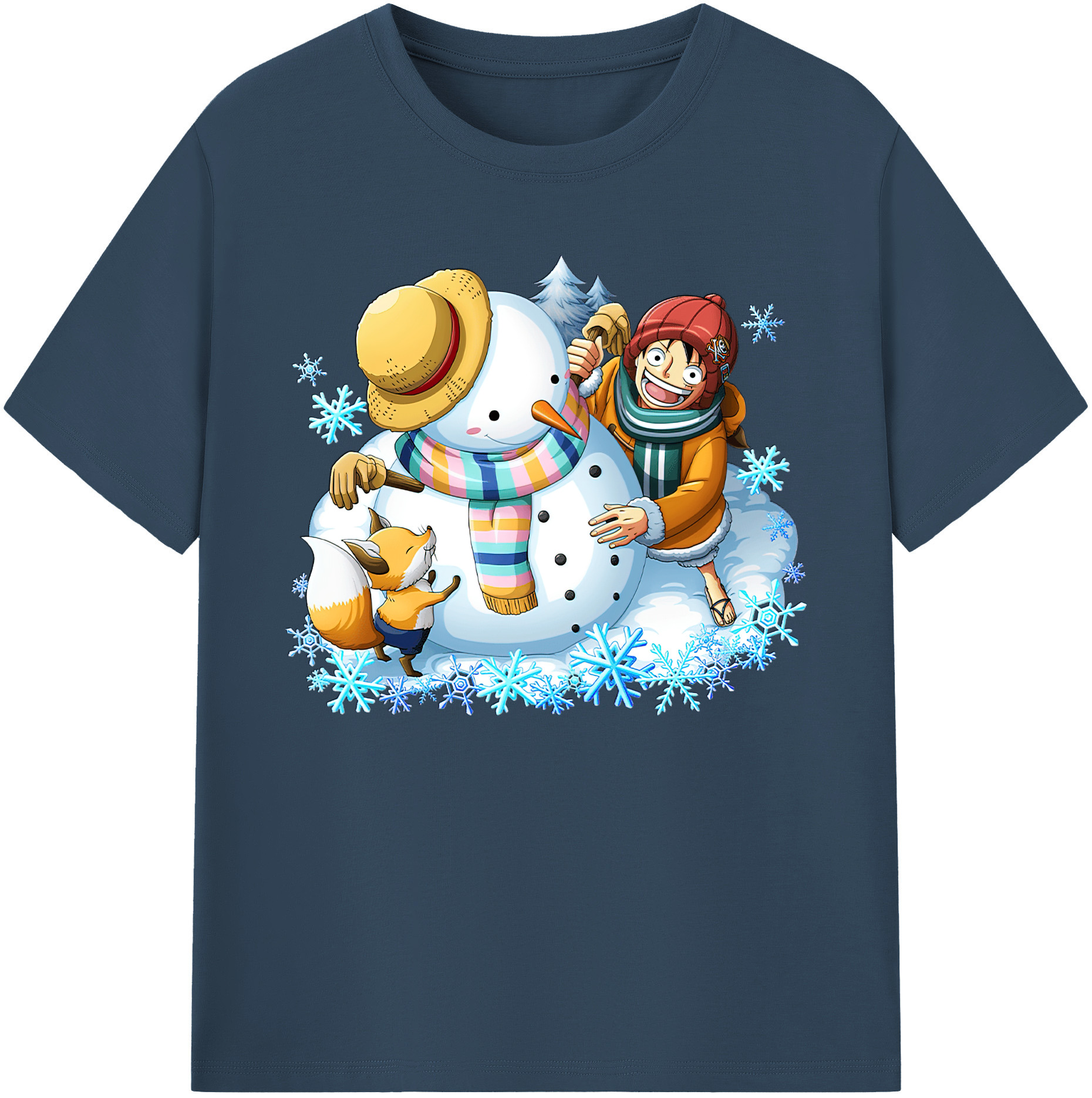 ワンピース モンキー・D・ルフィ ONE PIECE Monkey D. Luffy 綿100％ メンズ半袖Tシャツ｜肌触りやわらか＆通気性