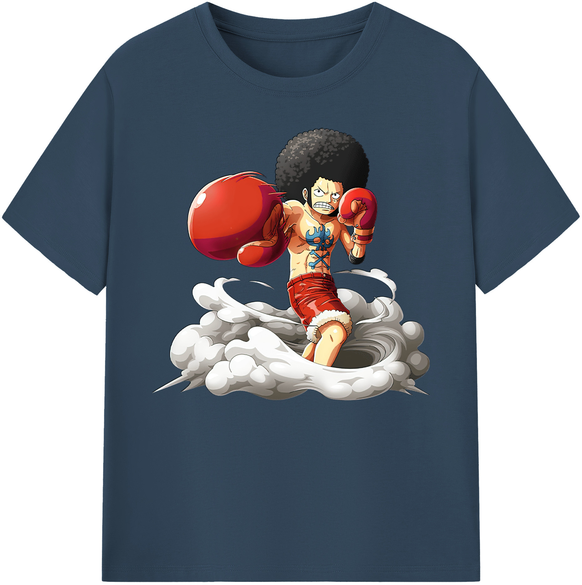 ワンピース モンキー・D・ルフィ ONE PIECE Monkey D. Luffy 綿100％ メンズ半袖Tシャツ｜肌触りやわらか＆通気性