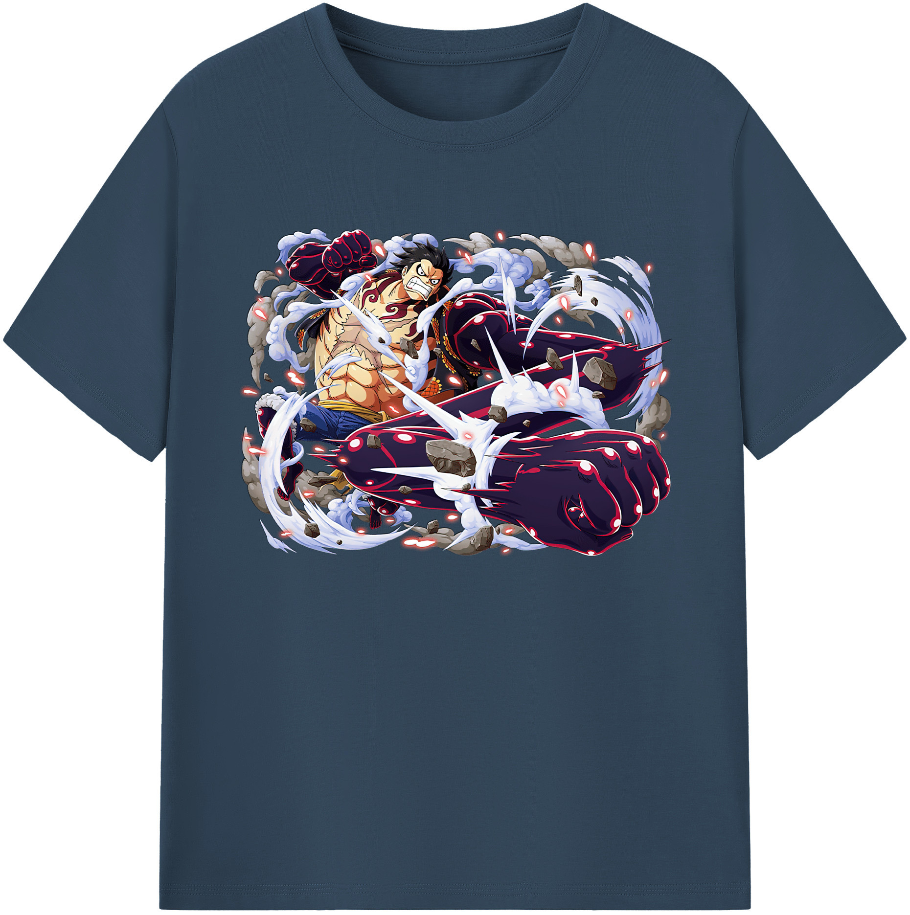 ワンピース モンキー・D・ルフィ ONE PIECE Monkey D. Luffy 綿100％ メンズ半袖Tシャツ｜肌触りやわらか＆通気性