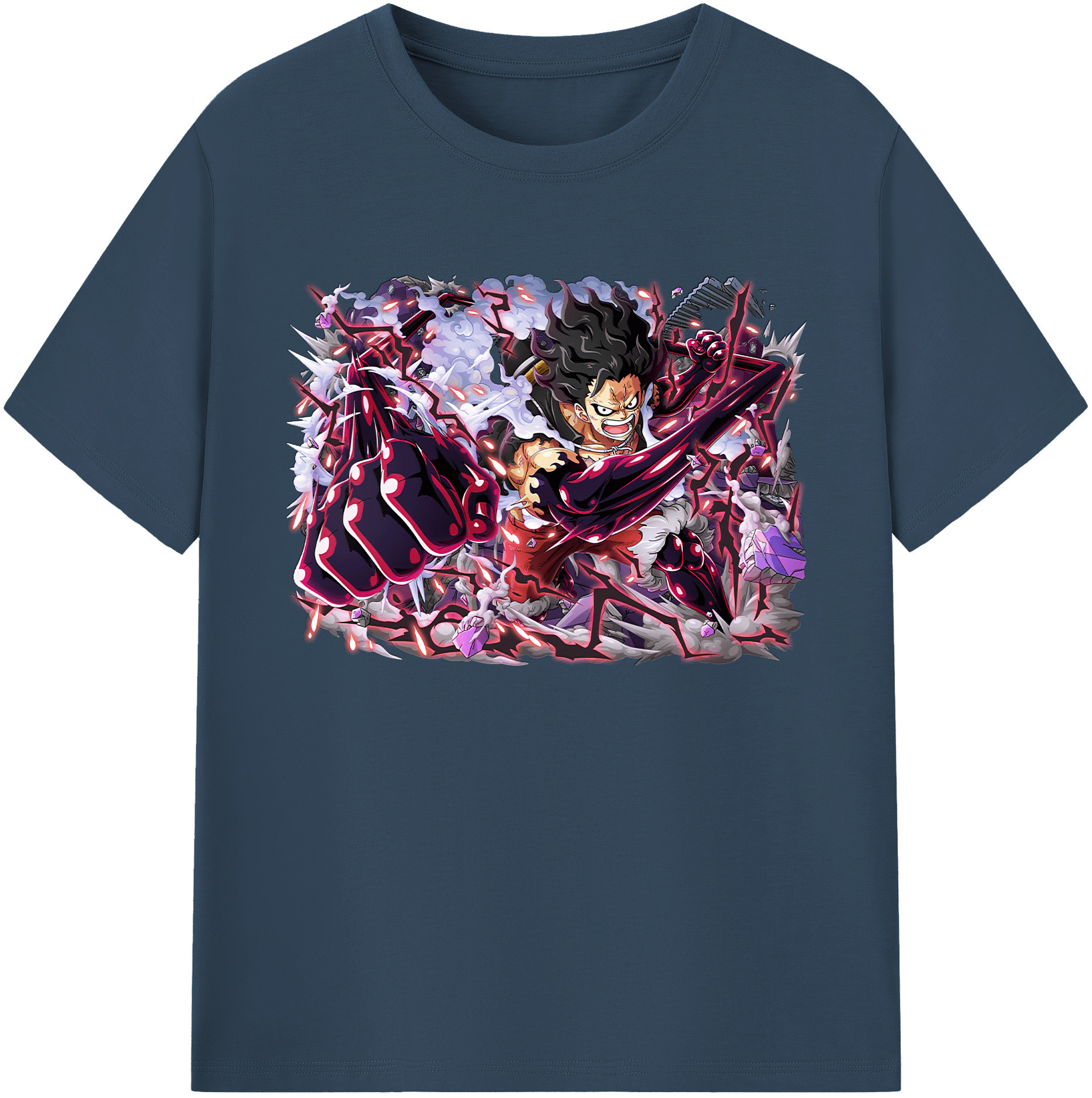 ワンピース モンキー・D・ルフィ ONE PIECE Monkey D. Luffy 綿100％ メンズ半袖Tシャツ｜肌触りやわらか＆通気性