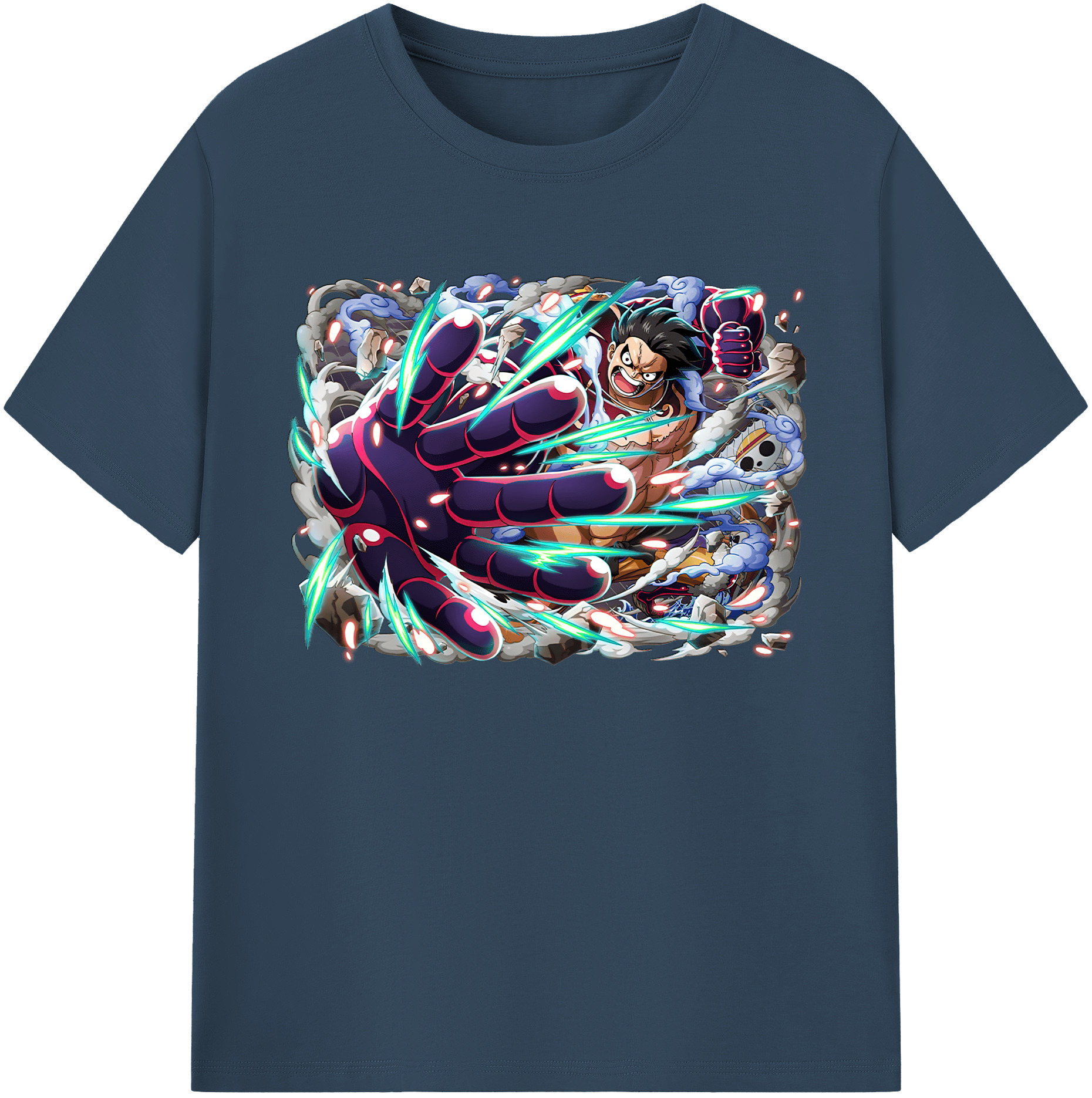 ワンピース モンキー・D・ルフィ ONE PIECE Monkey D. Luffy 綿100％ メンズ半袖Tシャツ｜肌触りやわらか＆通気性