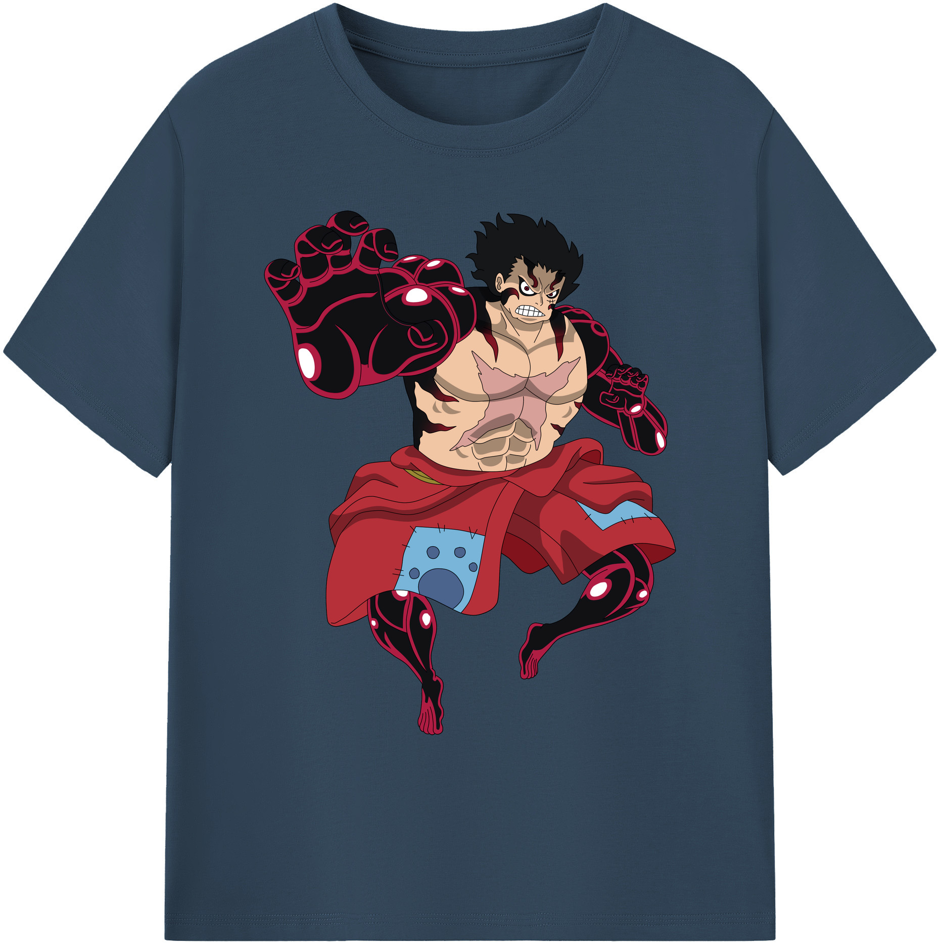 ワンピース モンキー・D・ルフィ ONE PIECE Monkey D. Luffy 綿100％ メンズ半袖Tシャツ｜肌触りやわらか＆通気性