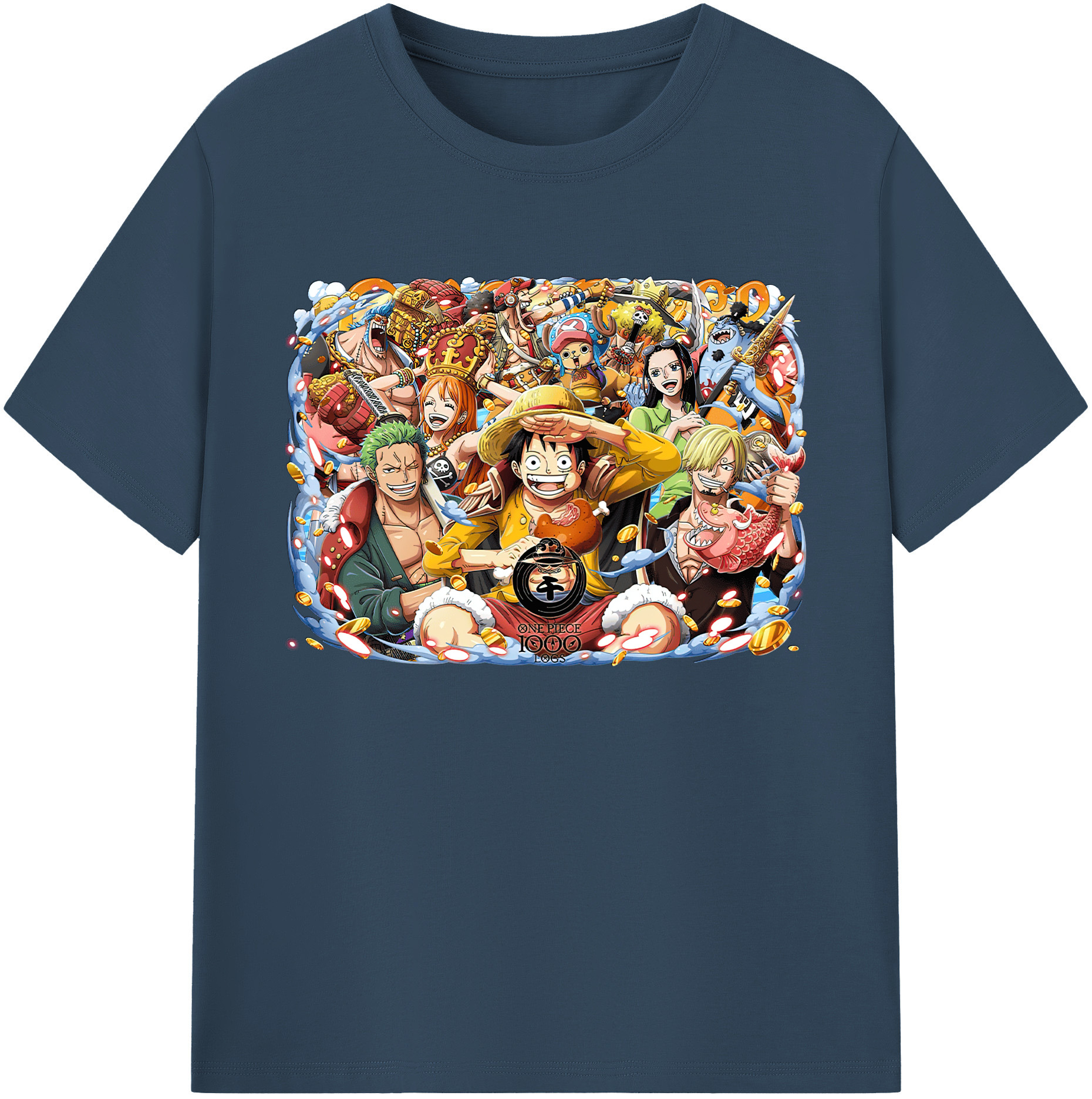 ワンピース モンキー・D・ルフィ ONE PIECE Monkey D. Luffy 綿100％ メンズ半袖Tシャツ｜肌触りやわらか＆通気性