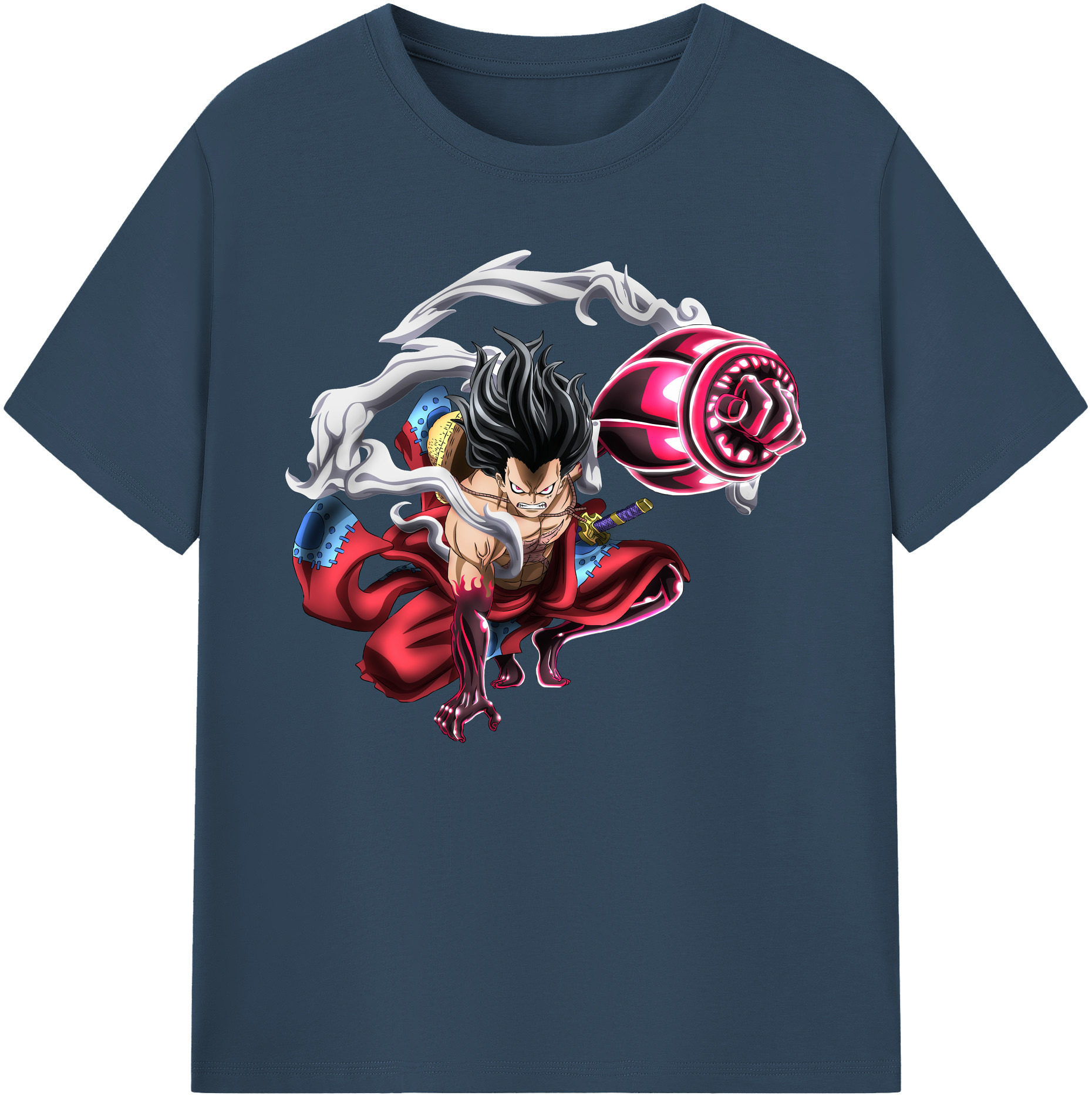 ワンピース モンキー・D・ルフィ ONE PIECE Monkey D. Luffy 綿100％ メンズ半袖Tシャツ｜肌触りやわらか＆通気性