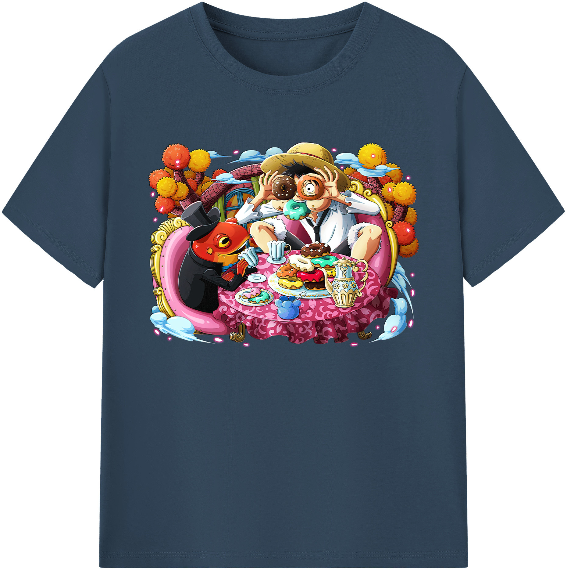 ワンピース モンキー・D・ルフィ ONE PIECE Monkey D. Luffy 綿100％ メンズ半袖Tシャツ｜肌触りやわらか＆通気性