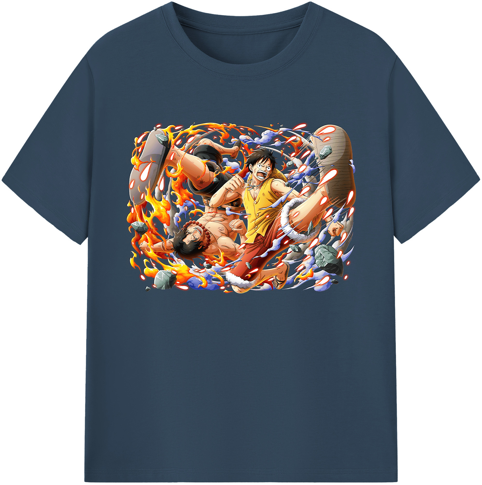 ワンピース モンキー・D・ルフィ ONE PIECE Monkey D. Luffy 綿100％ メンズ半袖Tシャツ｜肌触りやわらか＆通気性