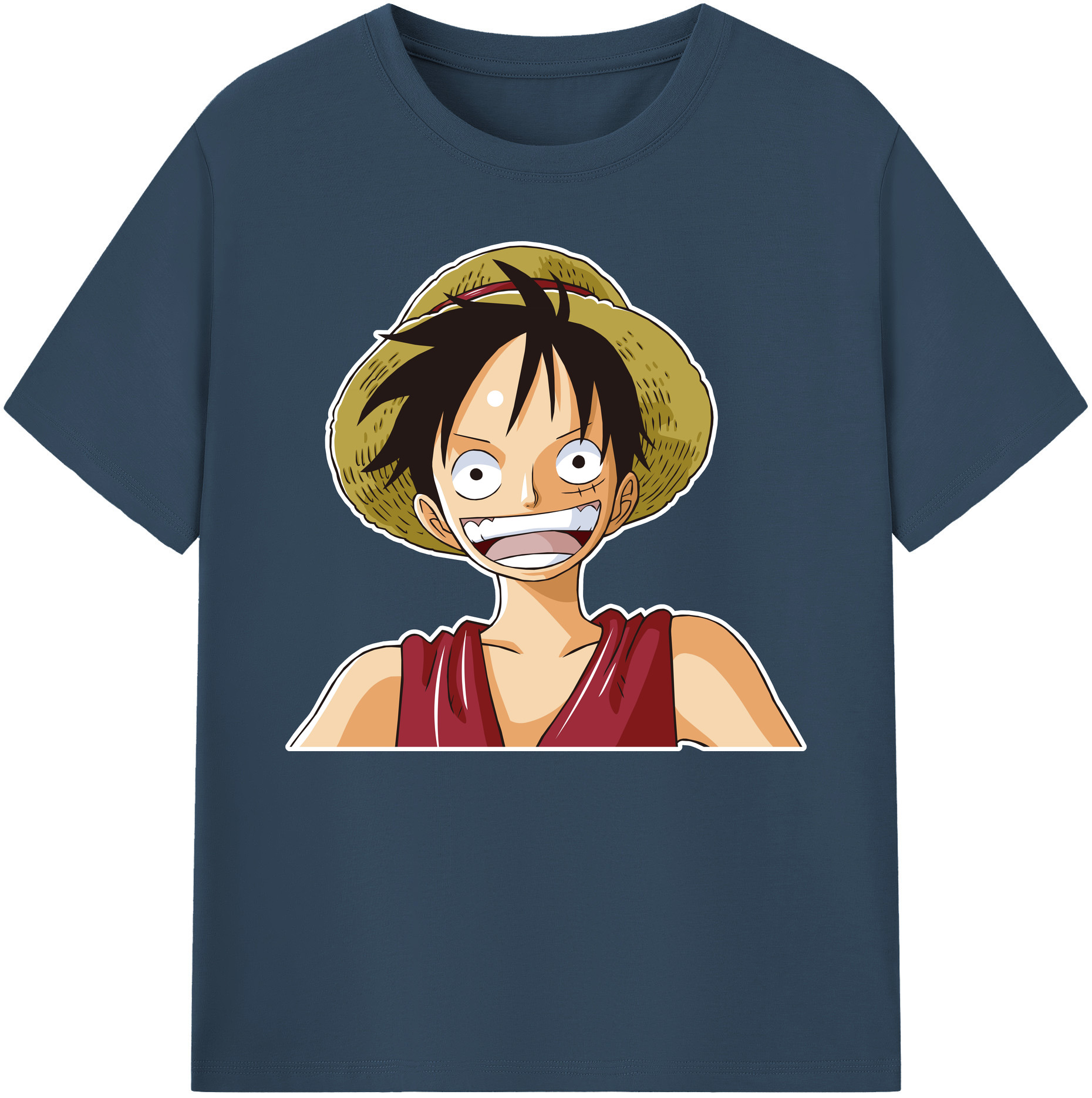 ワンピース モンキー・D・ルフィ ONE PIECE Monkey D. Luffy 綿100％ メンズ半袖Tシャツ｜肌触りやわらか＆通気性