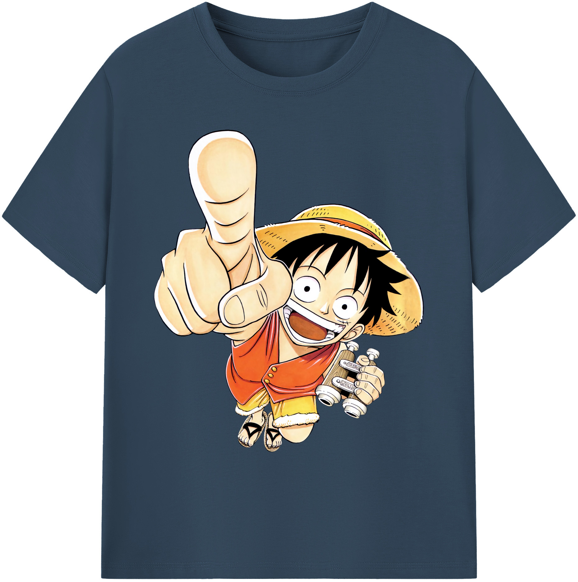 ワンピース モンキー・D・ルフィ ONE PIECE Monkey D. Luffy 綿100％ メンズ半袖Tシャツ｜肌触りやわらか＆通気性