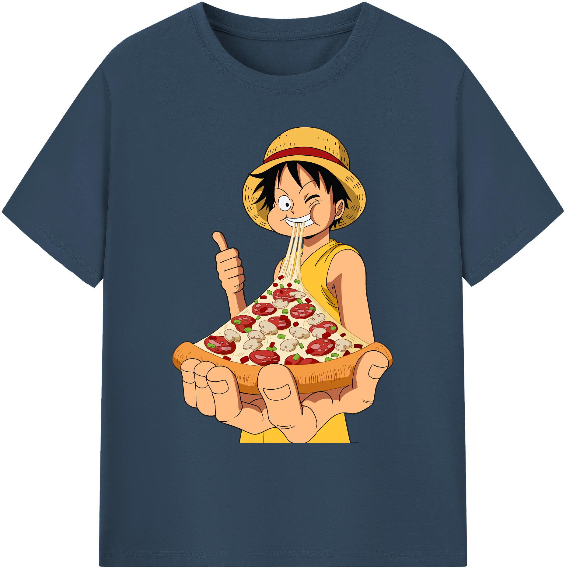 ワンピース モンキー・D・ルフィ ONE PIECE Monkey D. Luffy 綿100％ メンズ半袖Tシャツ｜肌触りやわらか＆通気性