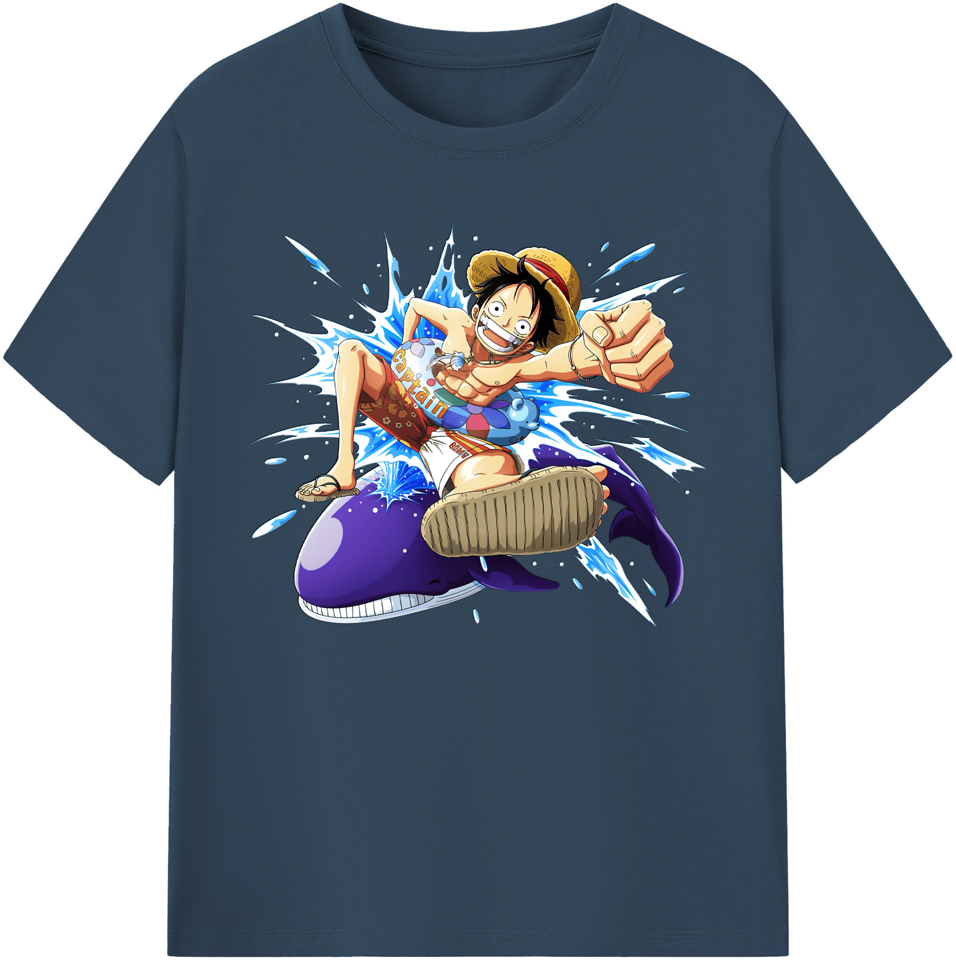 ワンピース モンキー・D・ルフィ ONE PIECE Monkey D. Luffy 綿100％ メンズ半袖Tシャツ｜肌触りやわらか＆通気性