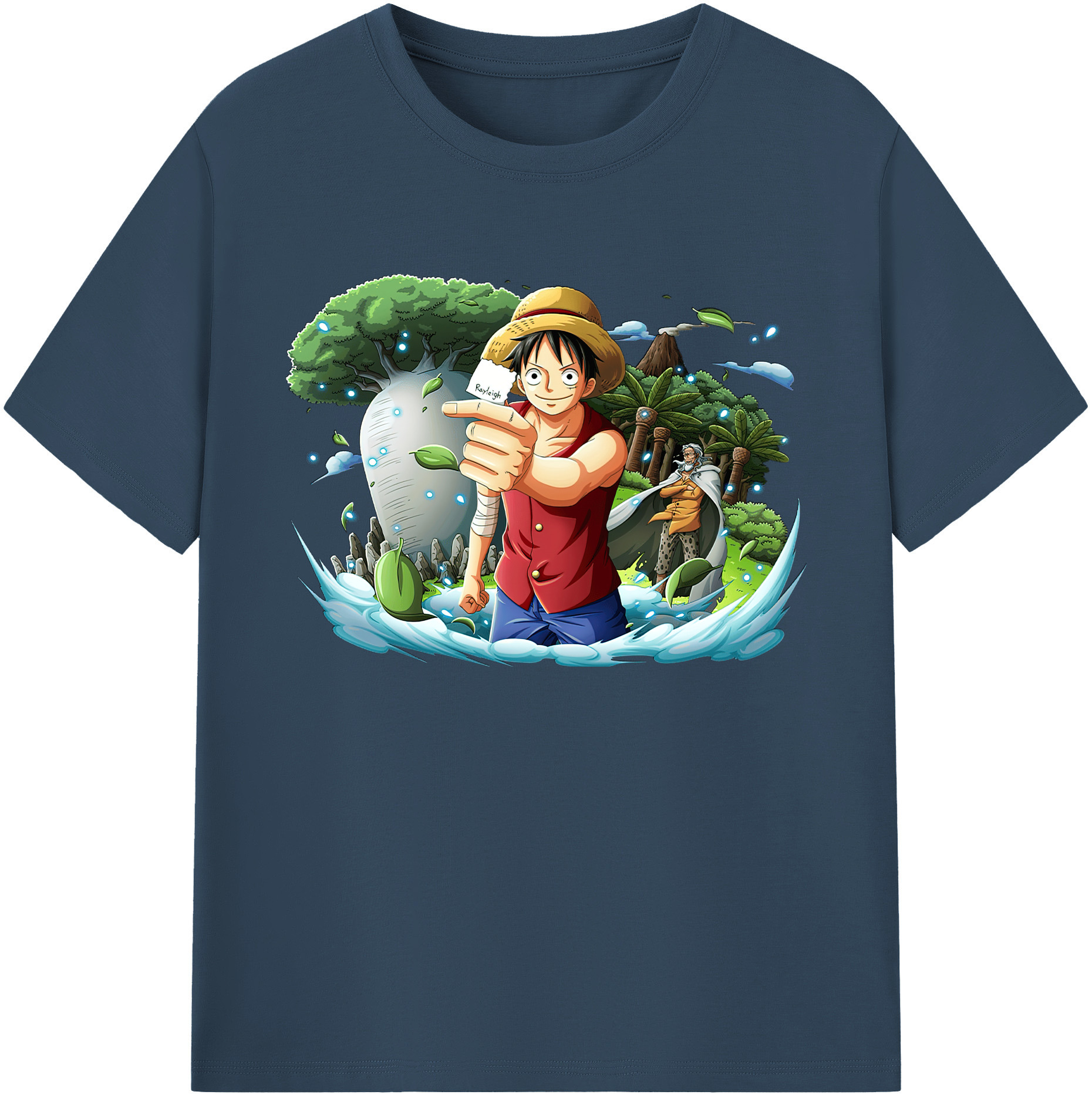 ワンピース モンキー・D・ルフィ ONE PIECE Monkey D. Luffy 綿100％ メンズ半袖Tシャツ｜肌触りやわらか＆通気性