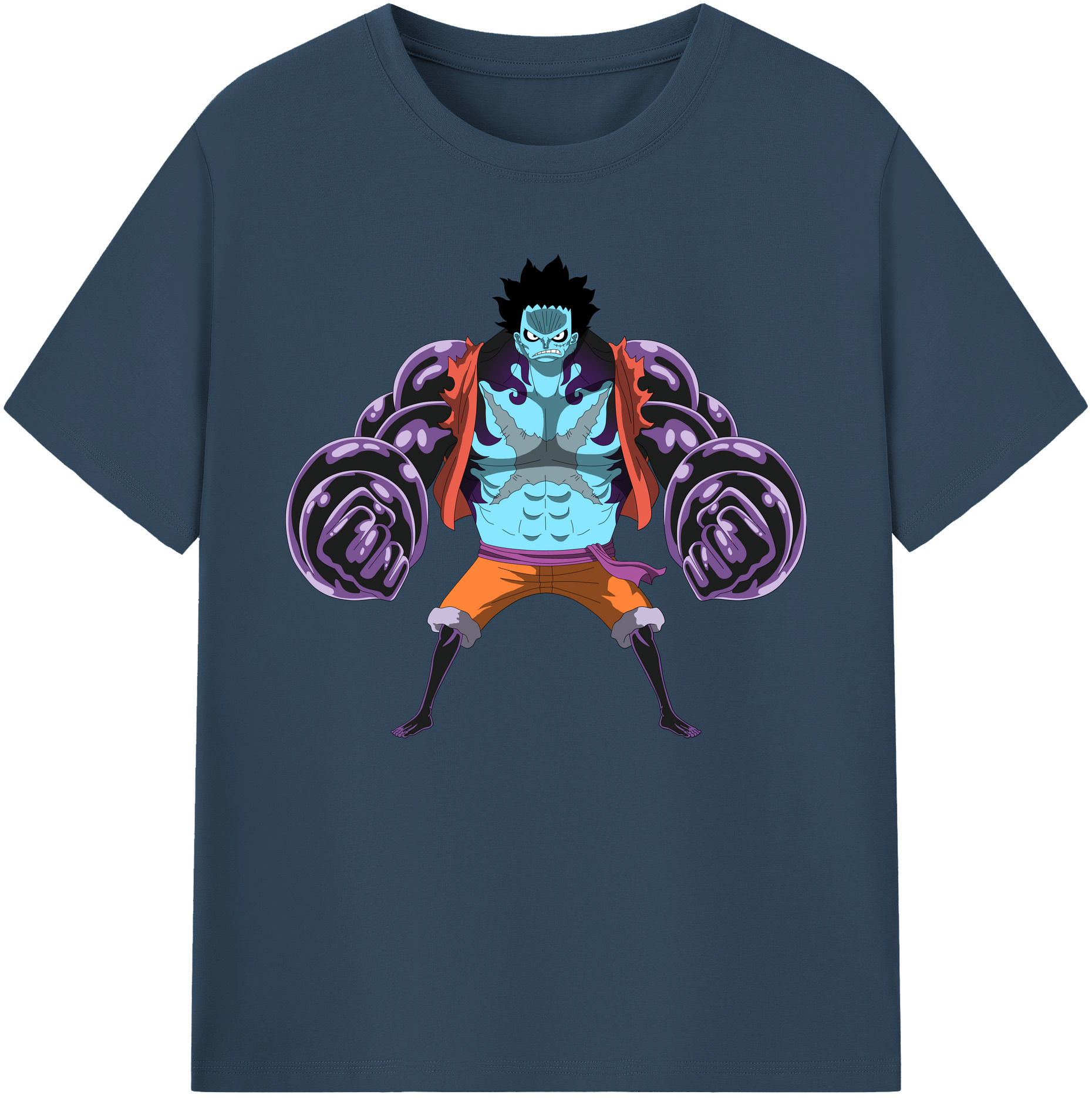 ワンピース モンキー・D・ルフィ ONE PIECE Monkey D. Luffy 綿100％ メンズ半袖Tシャツ｜肌触りやわらか＆通気性