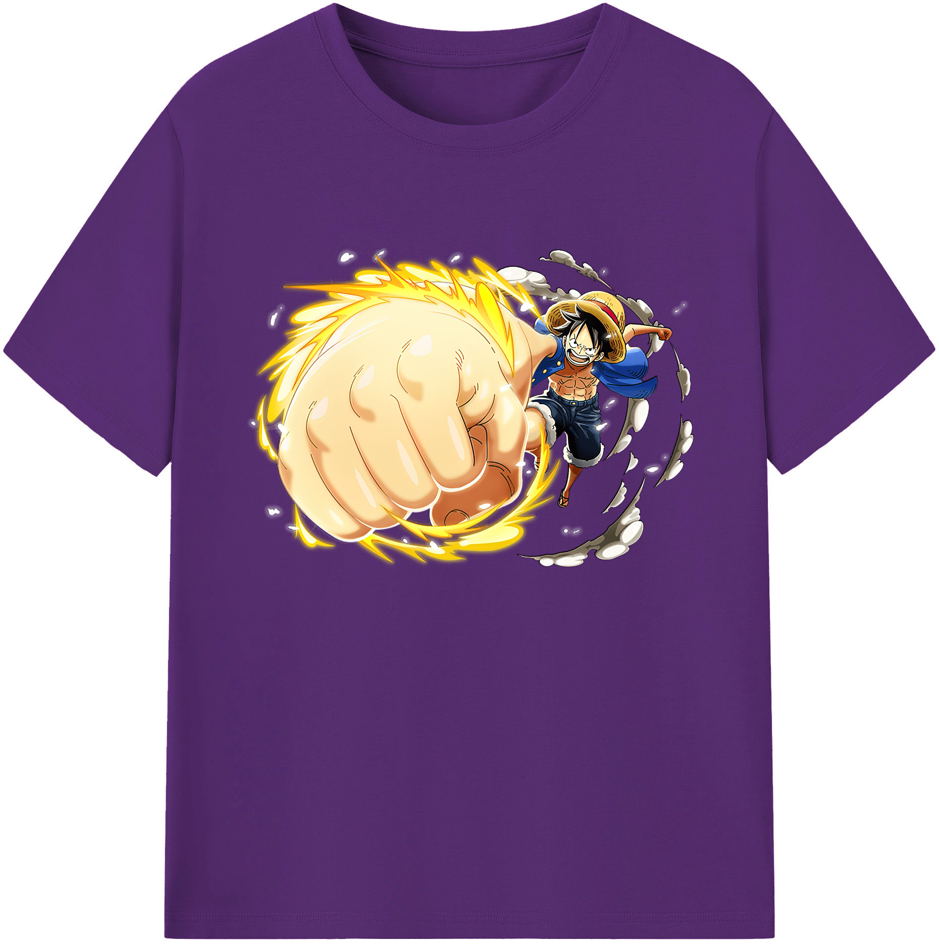 ワンピース モンキー・D・ルフィ ONE PIECE Monkey D. Luffy 綿100％ メンズ半袖Tシャツ｜肌触りやわらか＆通気性