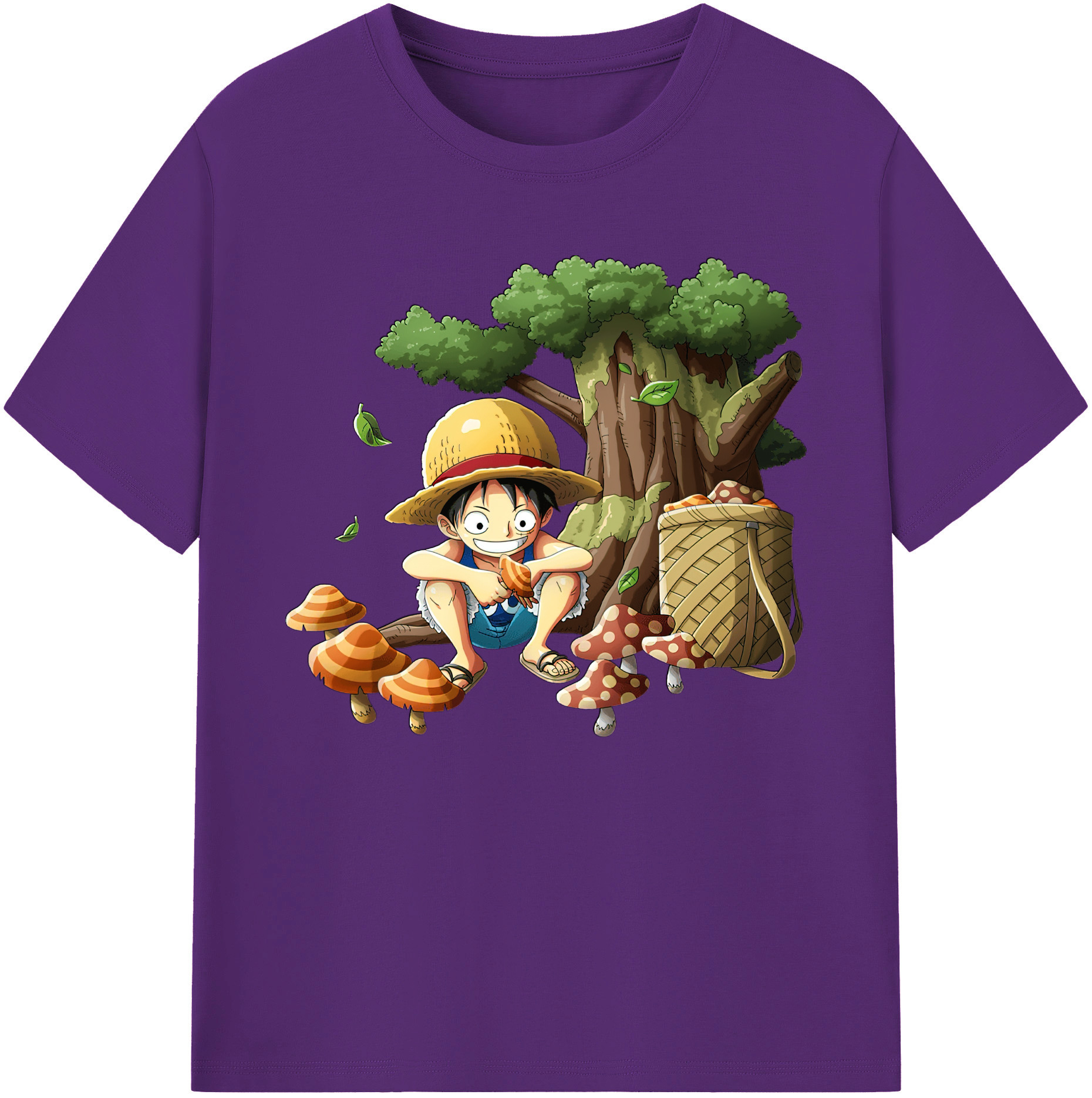 ワンピース モンキー・D・ルフィ ONE PIECE Monkey D. Luffy 綿100％ メンズ半袖Tシャツ｜肌触りやわらか＆通気性