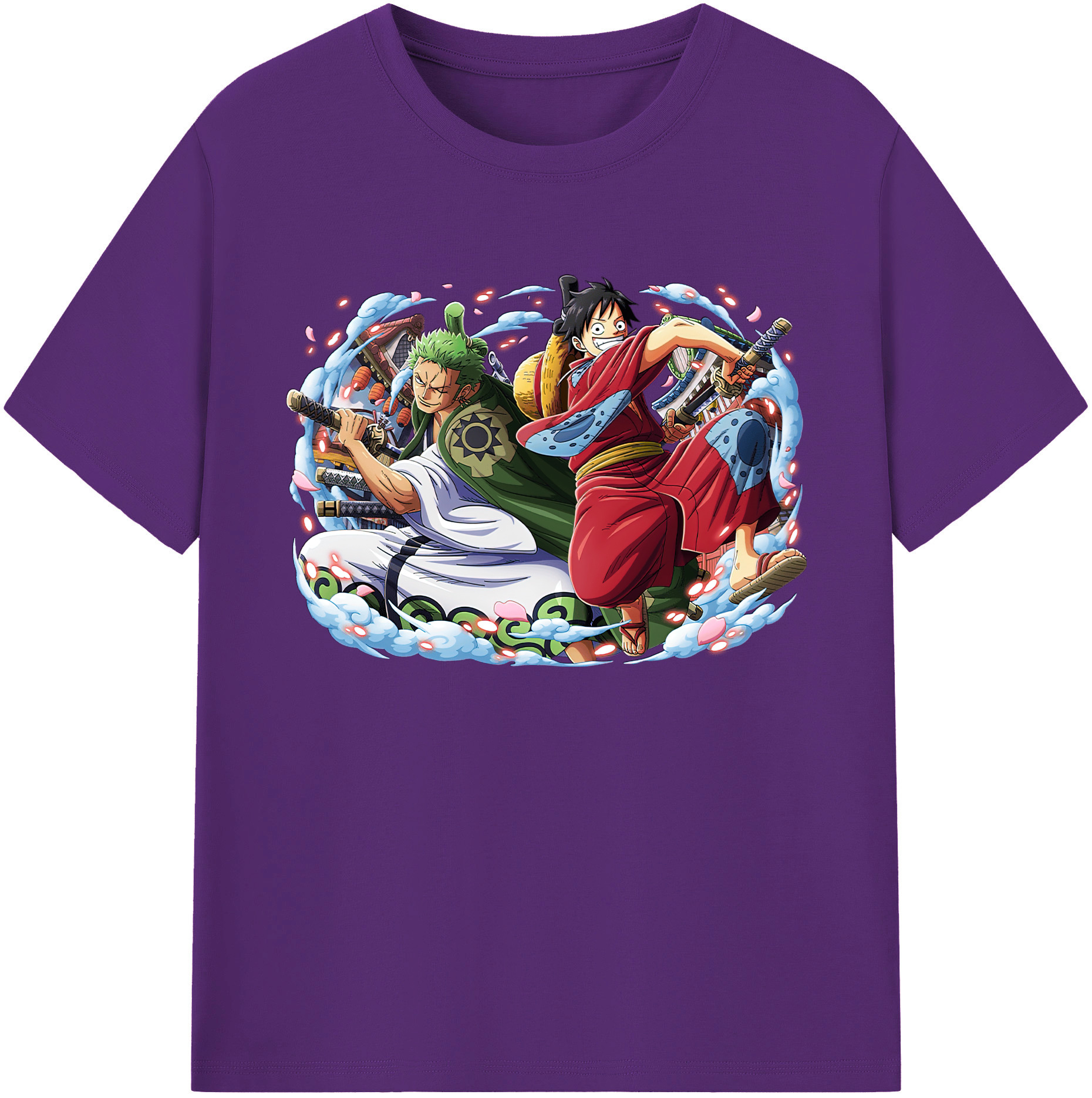 ワンピース モンキー・D・ルフィ ONE PIECE Monkey D. Luffy 綿100％ メンズ半袖Tシャツ｜肌触りやわらか＆通気性