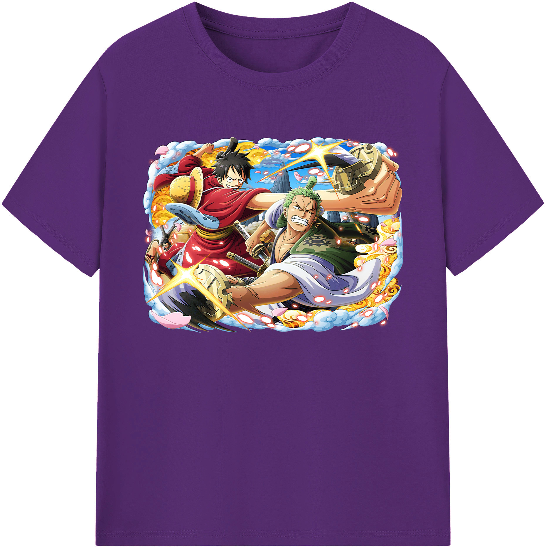 ワンピース モンキー・D・ルフィ ONE PIECE Monkey D. Luffy 綿100％ メンズ半袖Tシャツ｜肌触りやわらか＆通気性