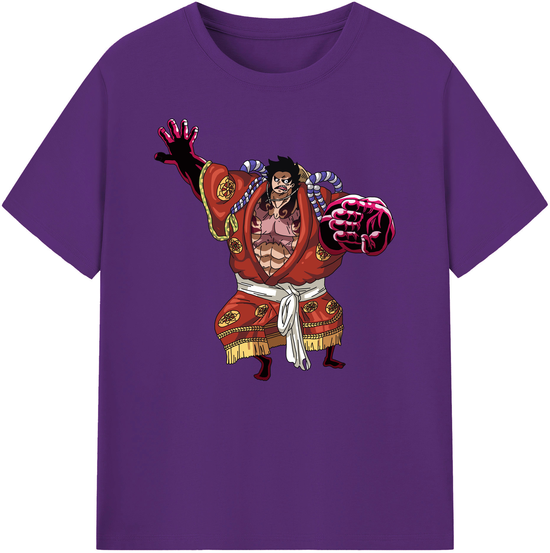 ワンピース モンキー・D・ルフィ ONE PIECE Monkey D. Luffy 綿100％ メンズ半袖Tシャツ｜肌触りやわらか＆通気性