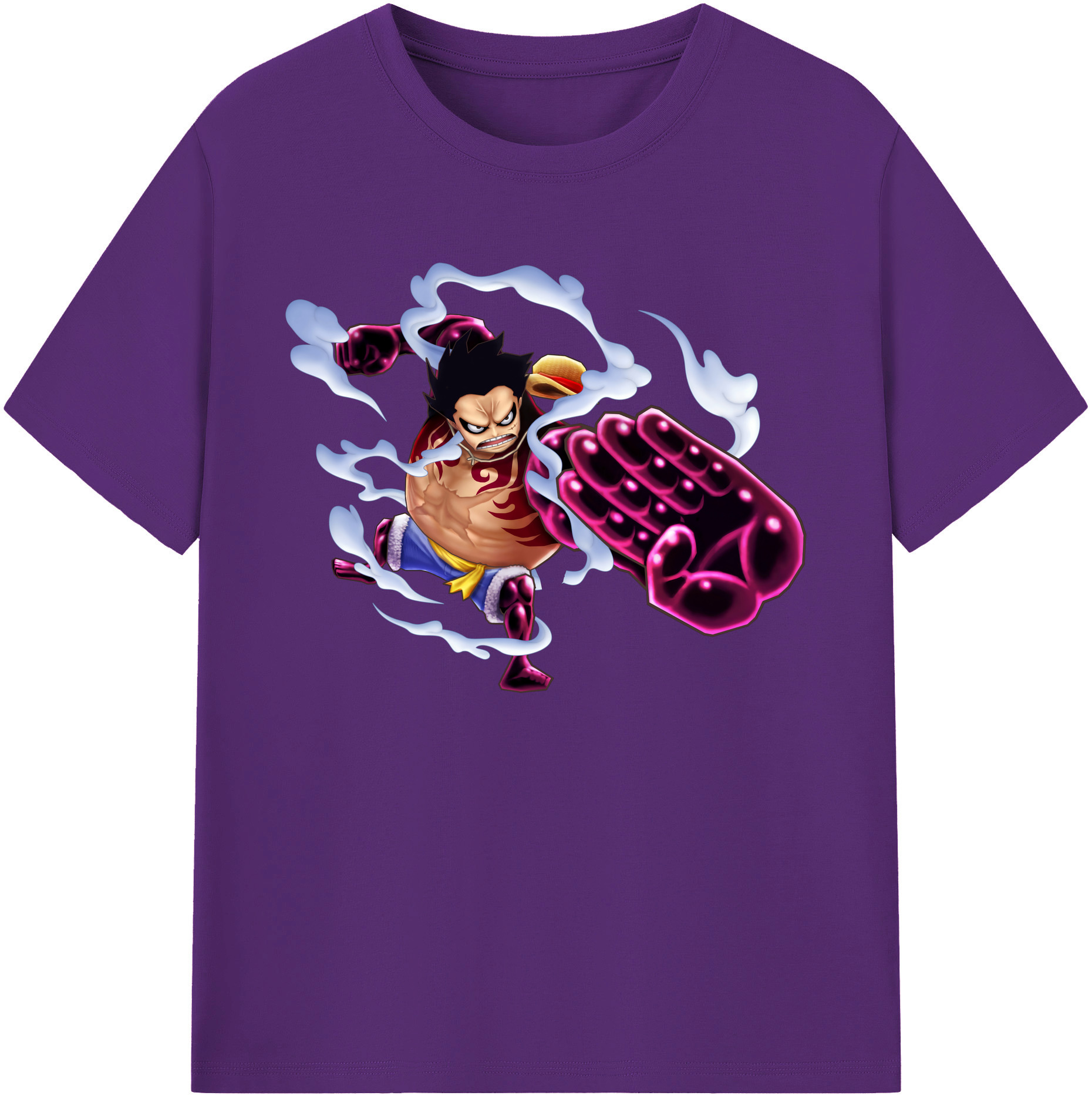 ワンピース モンキー・D・ルフィ ONE PIECE Monkey D. Luffy 綿100％ メンズ半袖Tシャツ｜肌触りやわらか＆通気性