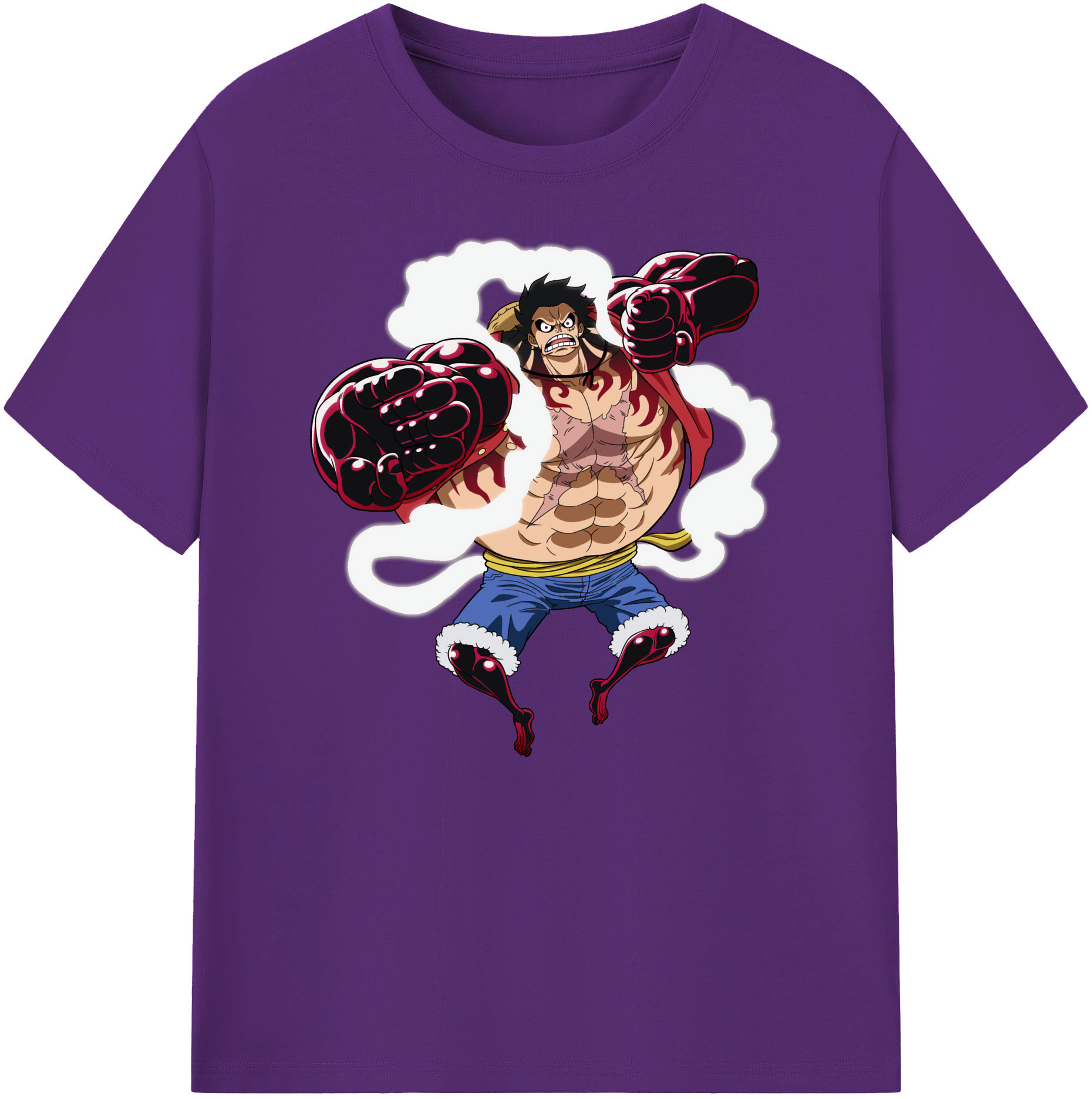 ワンピース モンキー・D・ルフィ ONE PIECE Monkey D. Luffy 綿100％ メンズ半袖Tシャツ｜肌触りやわらか＆通気性