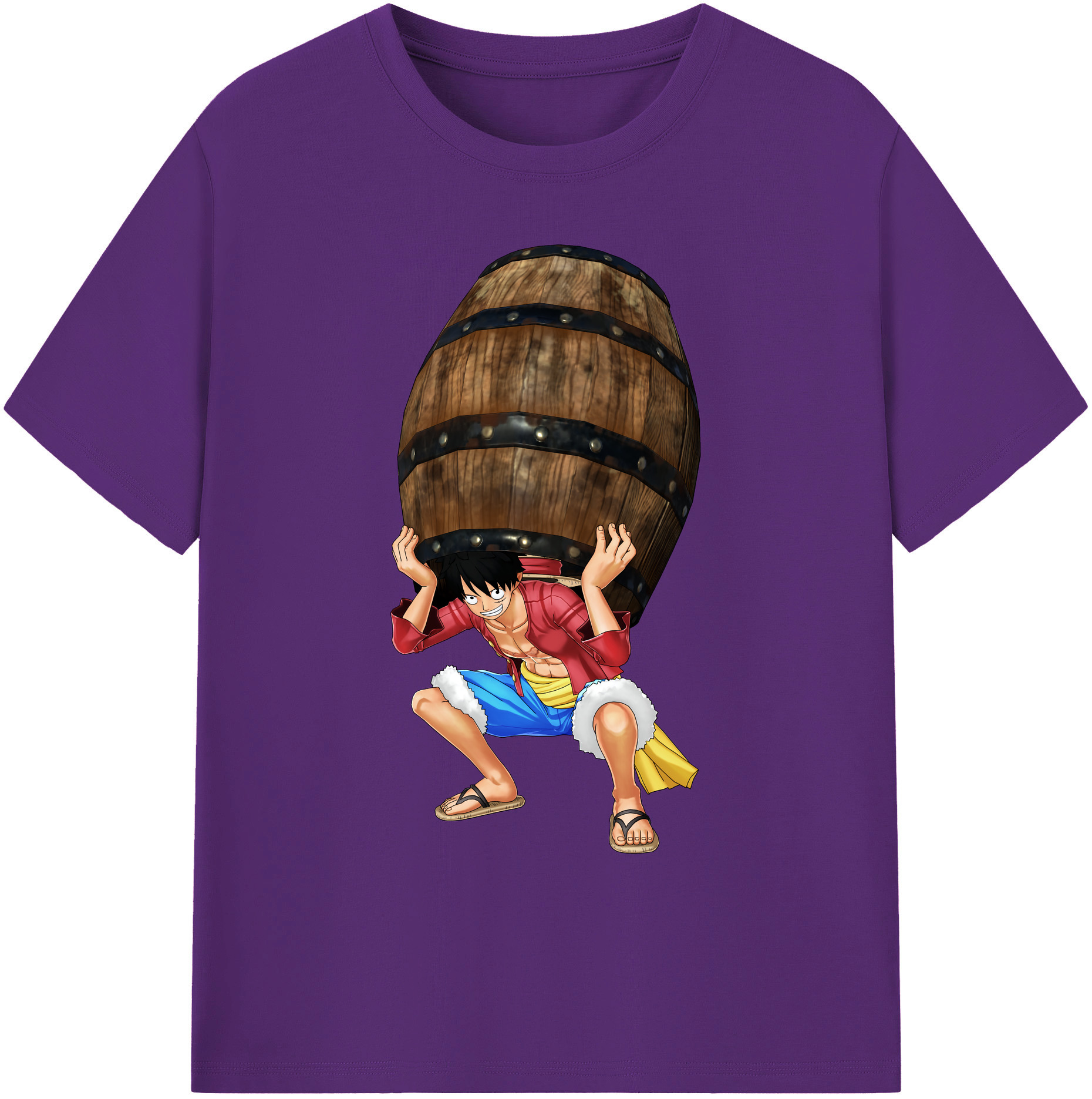 ワンピース モンキー・D・ルフィ ONE PIECE Monkey D. Luffy 綿100％ メンズ半袖Tシャツ｜肌触りやわらか＆通気性