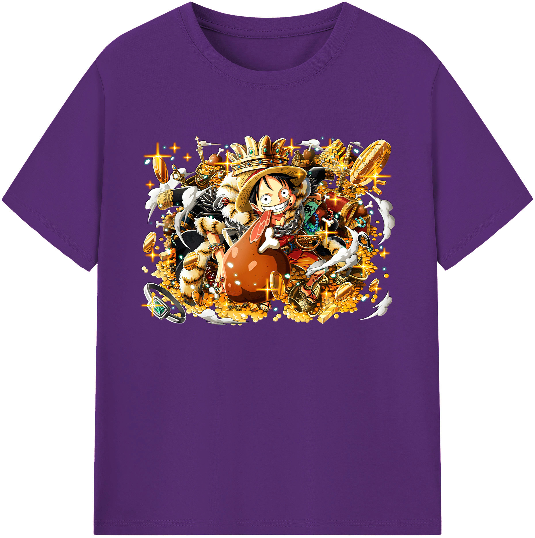 ワンピース モンキー・D・ルフィ ONE PIECE Monkey D. Luffy 綿100％ メンズ半袖Tシャツ｜肌触りやわらか＆通気性