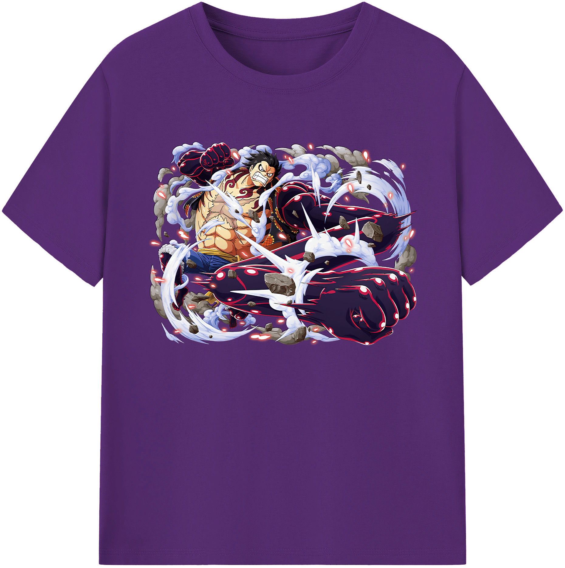 ワンピース モンキー・D・ルフィ ONE PIECE Monkey D. Luffy 綿100％ メンズ半袖Tシャツ｜肌触りやわらか＆通気性