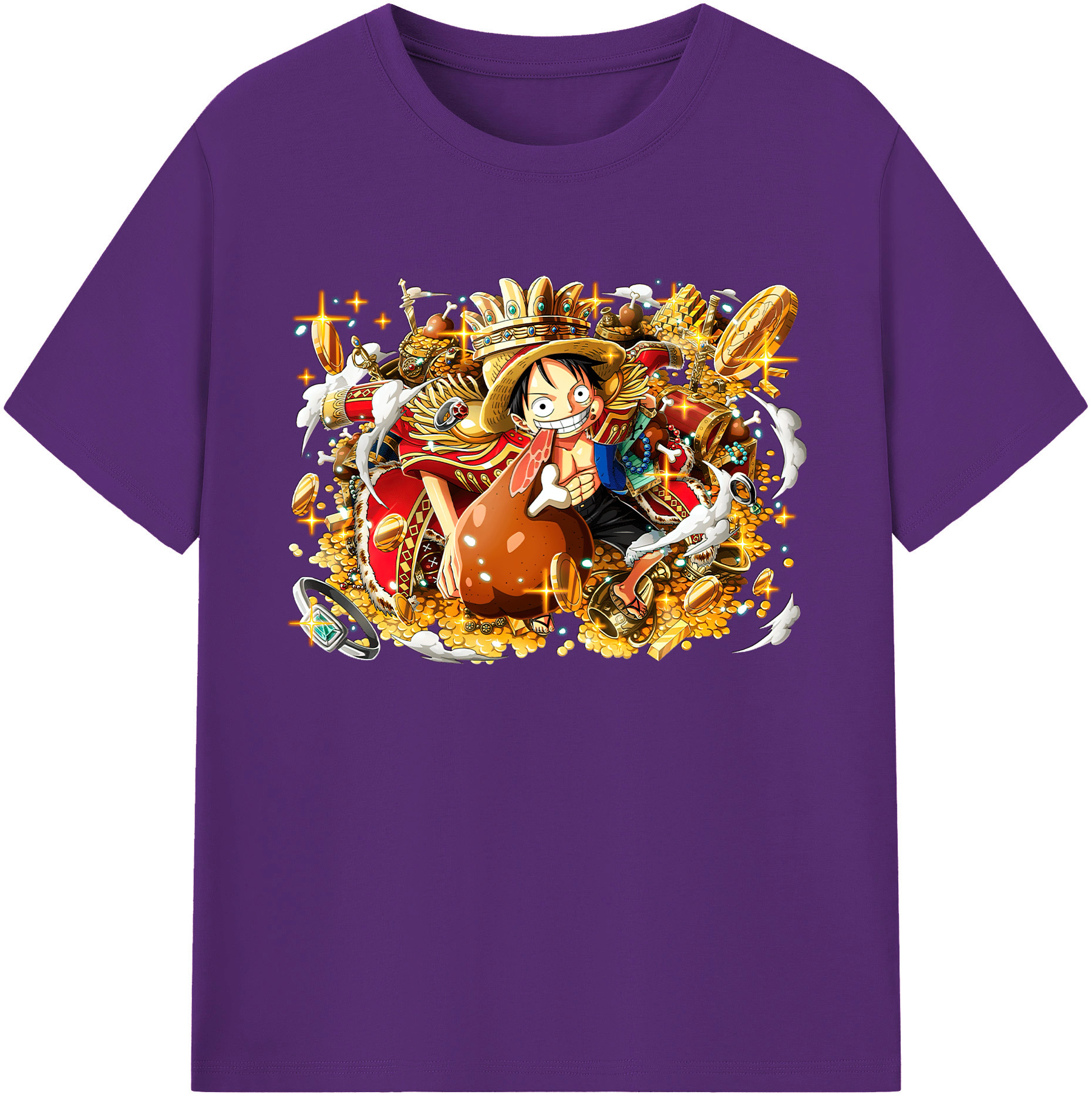 ワンピース モンキー・D・ルフィ ONE PIECE Monkey D. Luffy 綿100％ メンズ半袖Tシャツ｜肌触りやわらか＆通気性