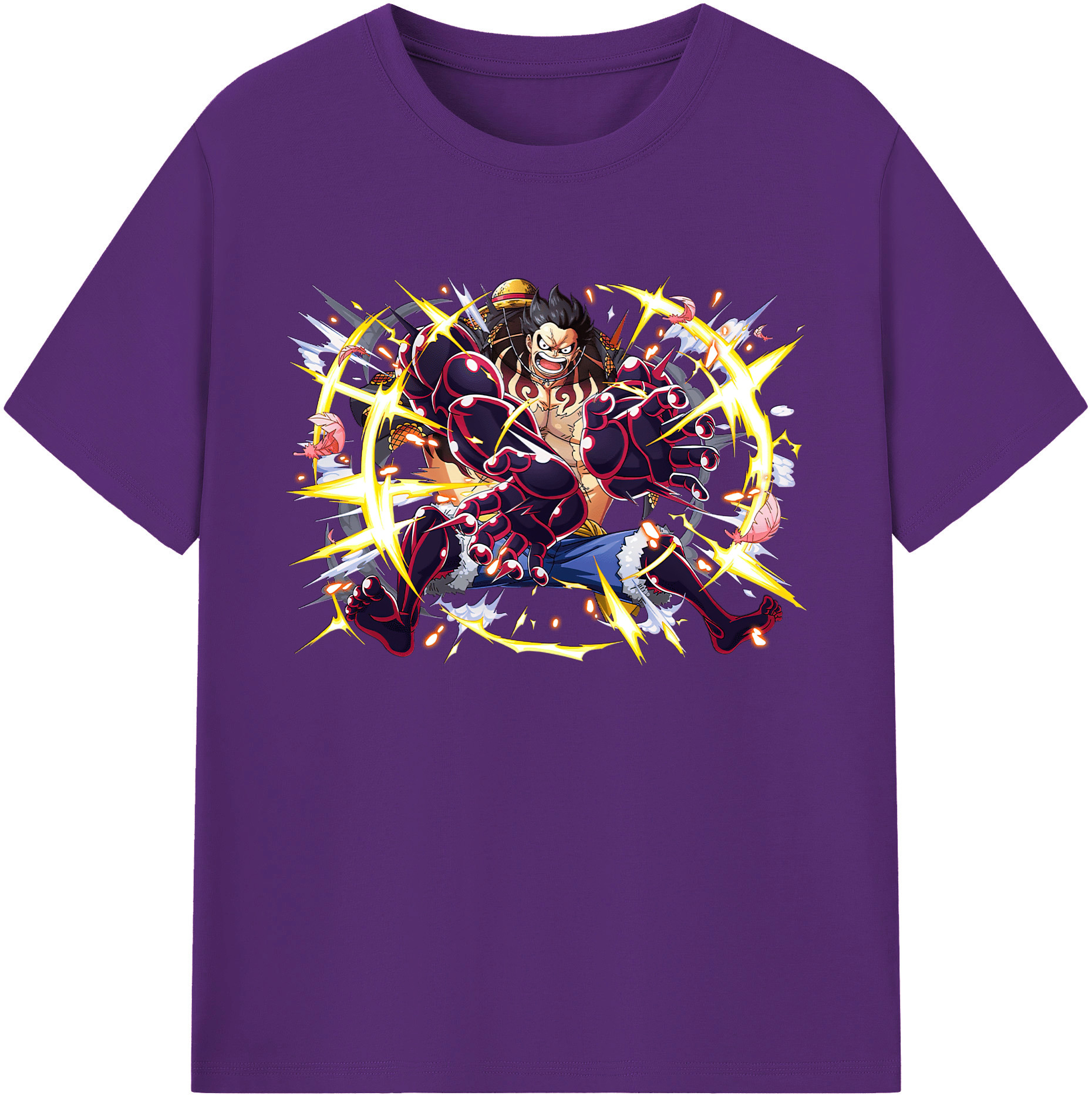 ワンピース モンキー・D・ルフィ ONE PIECE Monkey D. Luffy 綿100％ メンズ半袖Tシャツ｜肌触りやわらか＆通気性