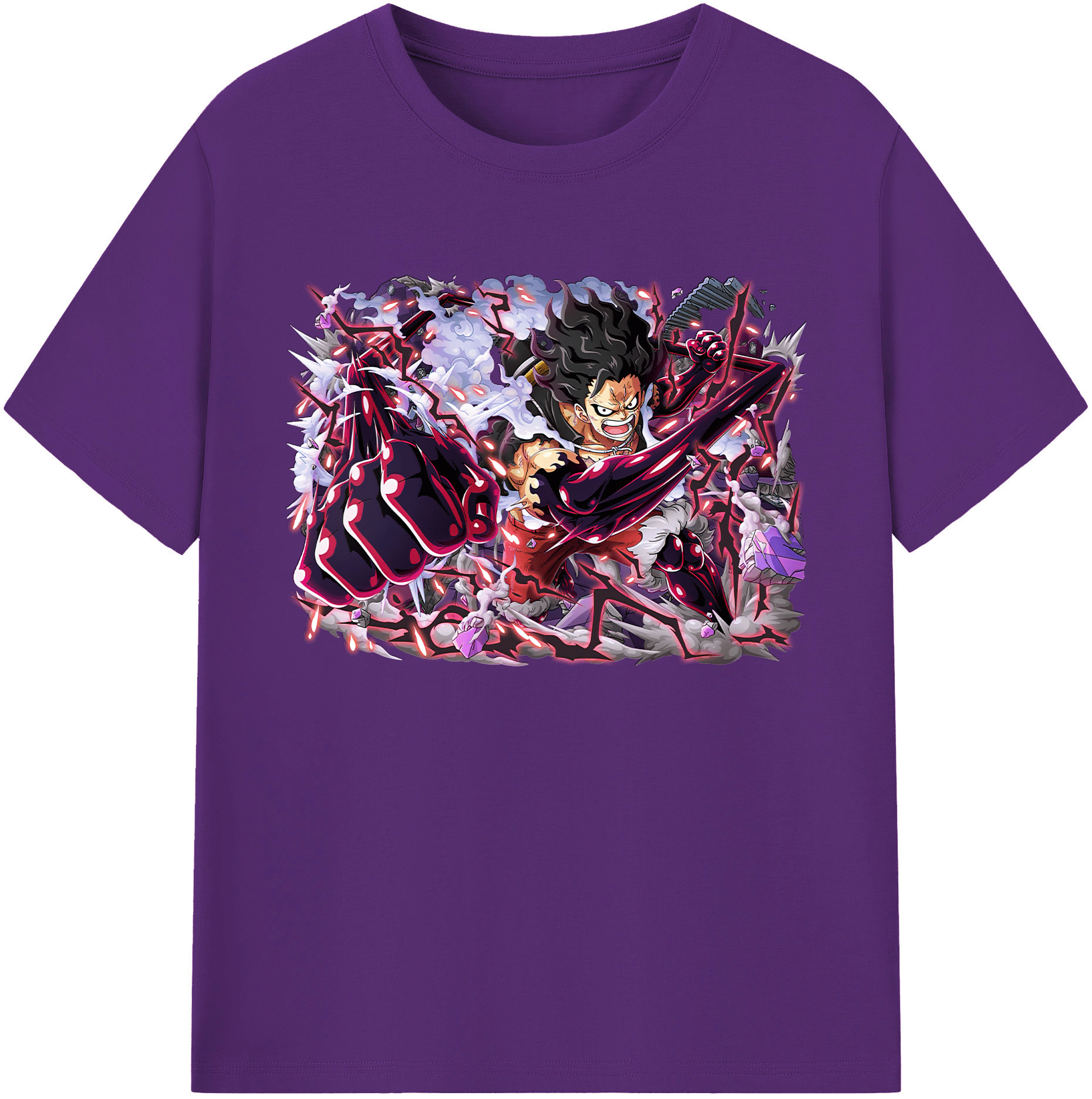 ワンピース モンキー・D・ルフィ ONE PIECE Monkey D. Luffy 綿100％ メンズ半袖Tシャツ｜肌触りやわらか＆通気性