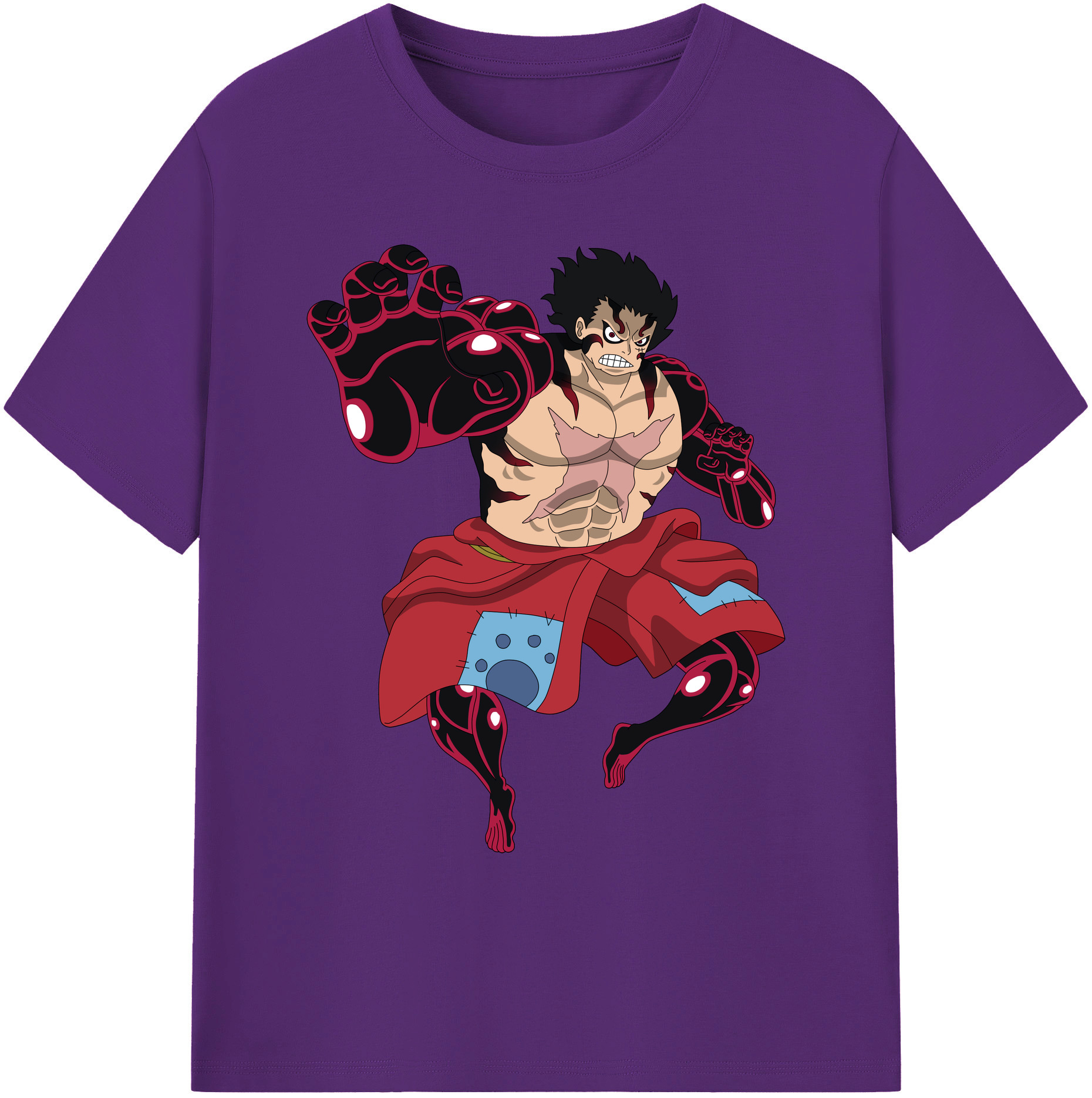ワンピース モンキー・D・ルフィ ONE PIECE Monkey D. Luffy 綿100％ メンズ半袖Tシャツ｜肌触りやわらか＆通気性