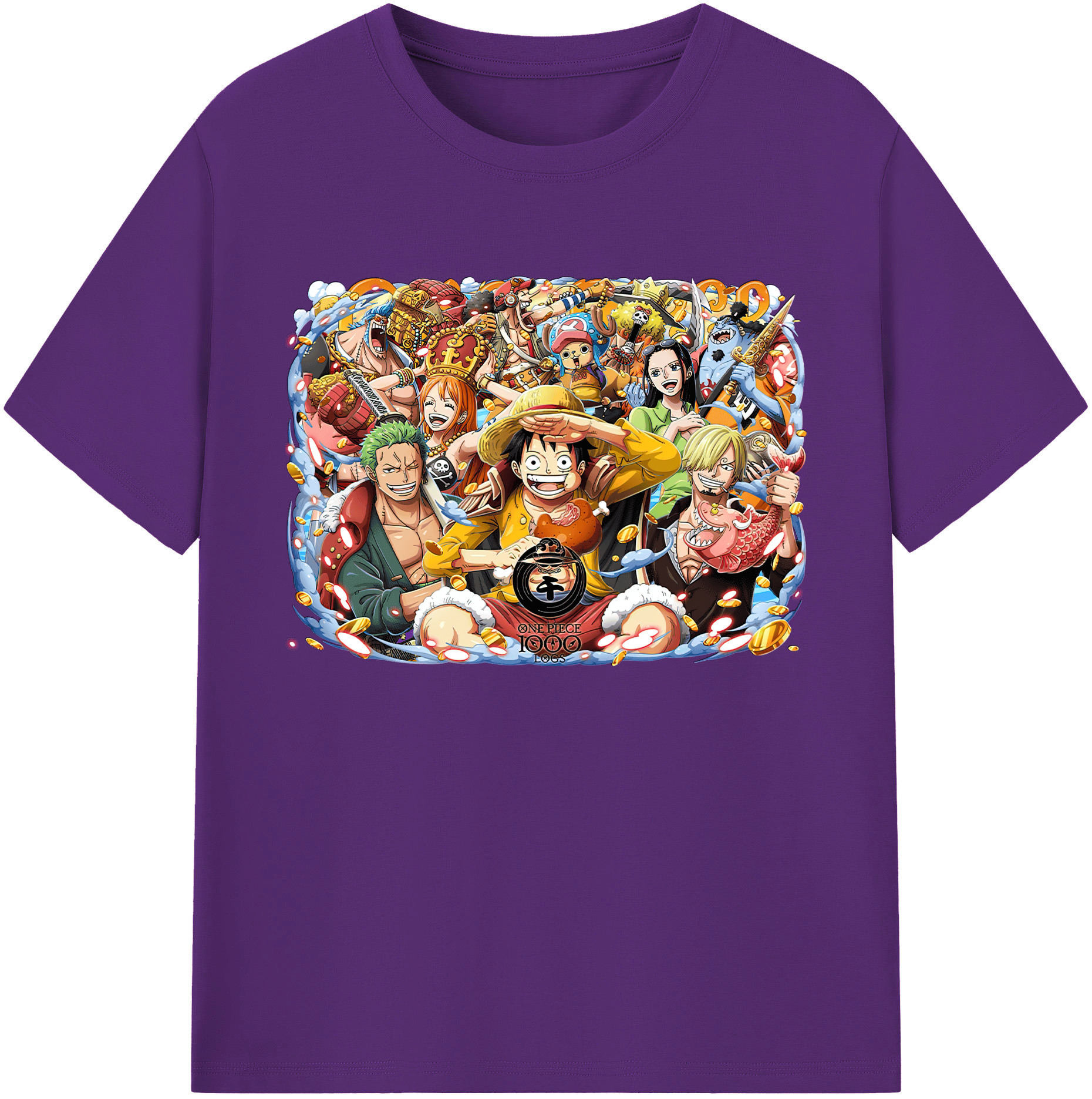 ワンピース モンキー・D・ルフィ ONE PIECE Monkey D. Luffy 綿100％ メンズ半袖Tシャツ｜肌触りやわらか＆通気性