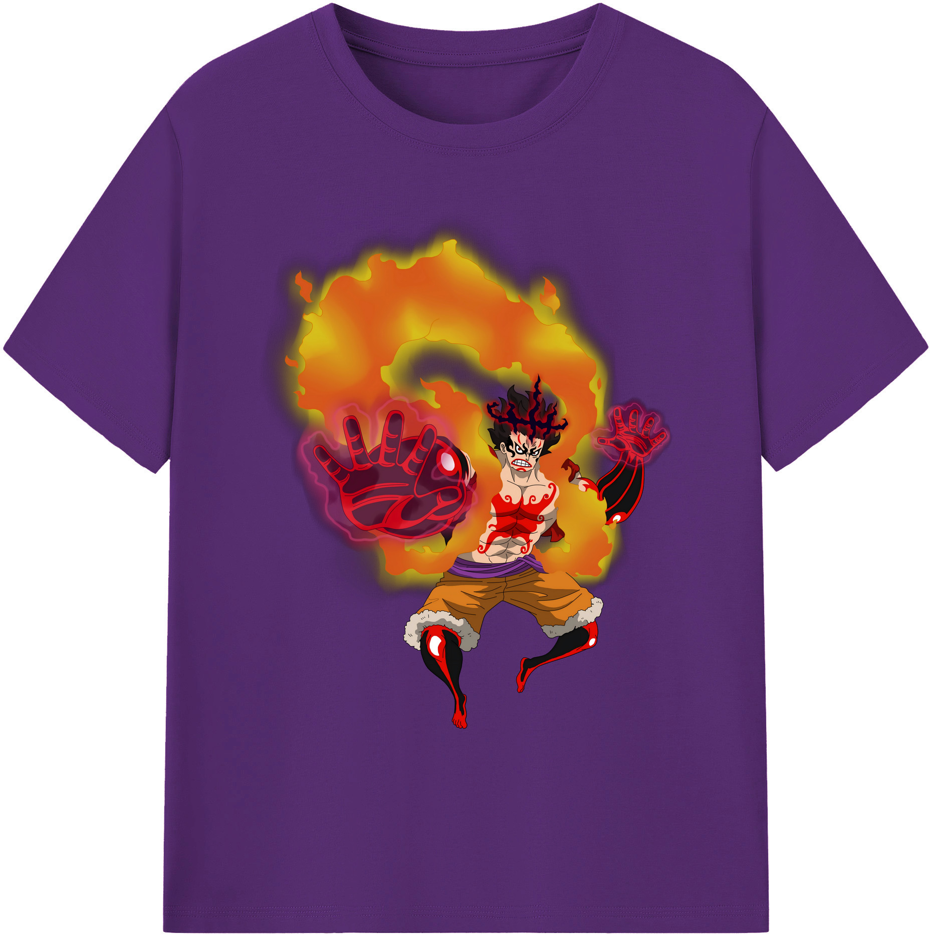 ワンピース モンキー・D・ルフィ ONE PIECE Monkey D. Luffy 綿100％ メンズ半袖Tシャツ｜肌触りやわらか＆通気性