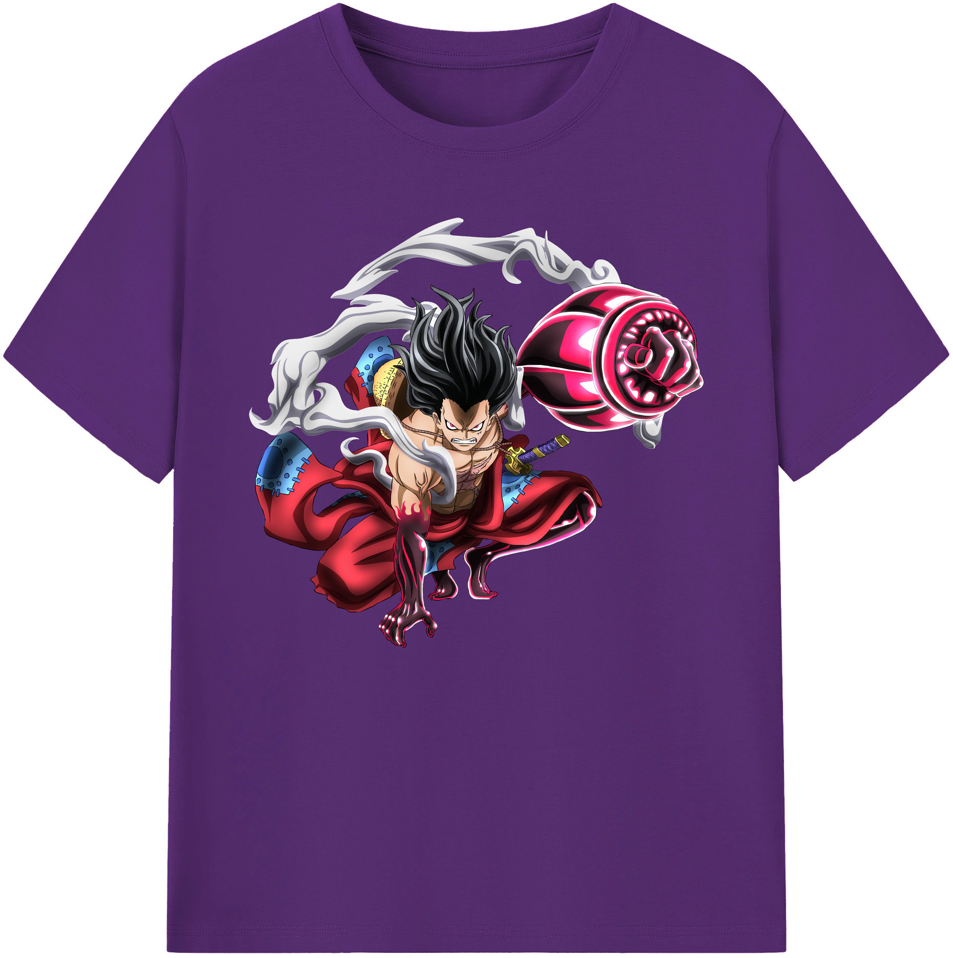 ワンピース モンキー・D・ルフィ ONE PIECE Monkey D. Luffy 綿100％ メンズ半袖Tシャツ｜肌触りやわらか＆通気性