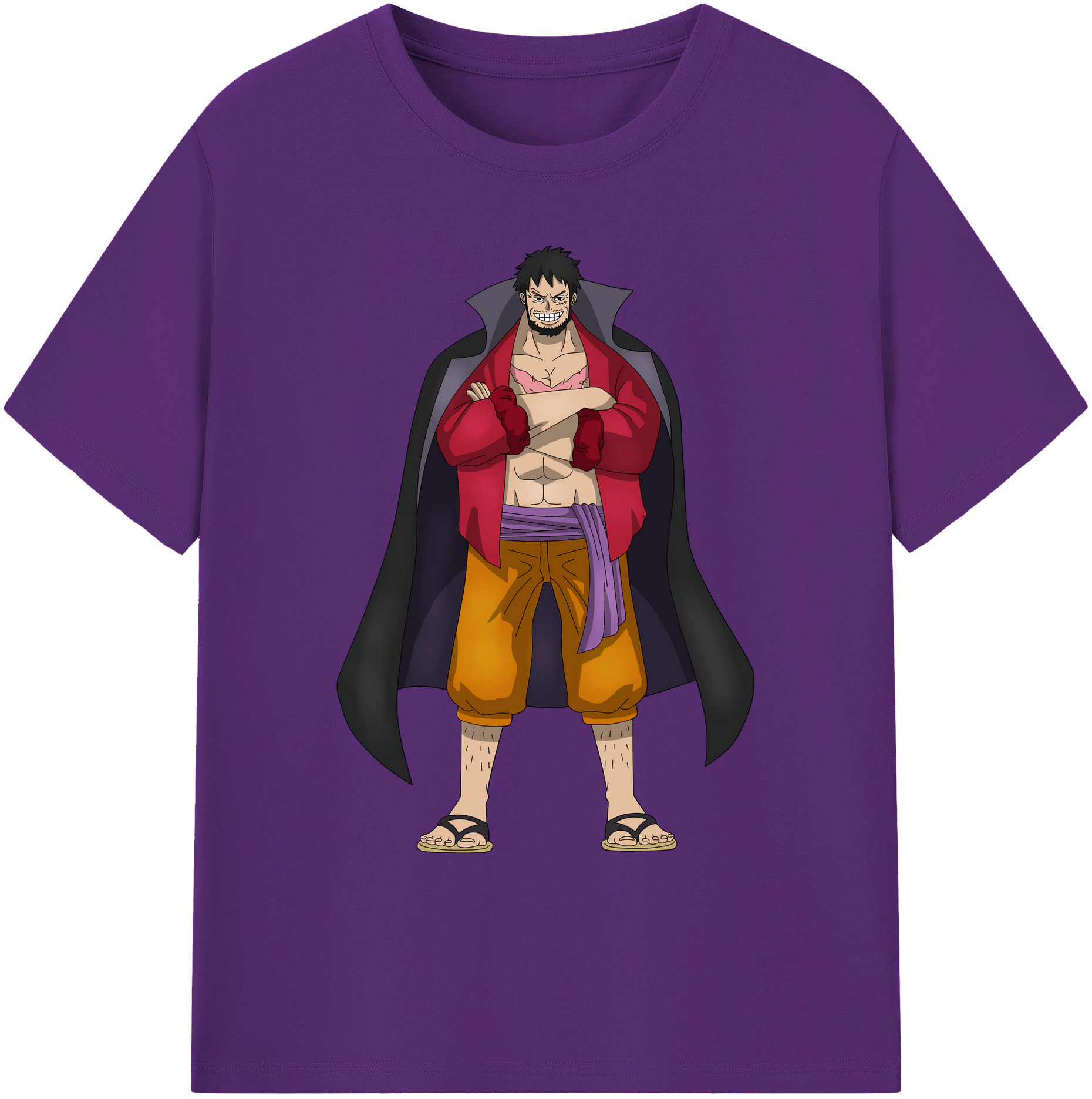 ワンピース モンキー・D・ルフィ ONE PIECE Monkey D. Luffy 綿100％ メンズ半袖Tシャツ｜肌触りやわらか＆通気性
