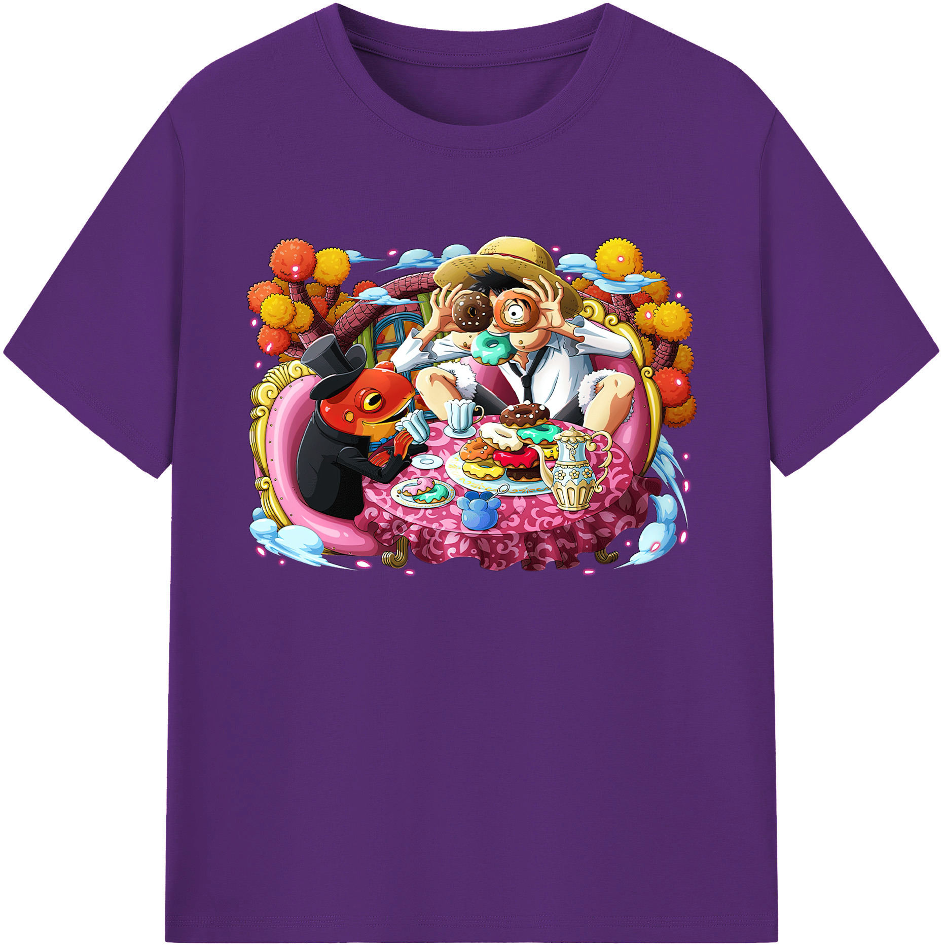 ワンピース モンキー・D・ルフィ ONE PIECE Monkey D. Luffy 綿100％ メンズ半袖Tシャツ｜肌触りやわらか＆通気性