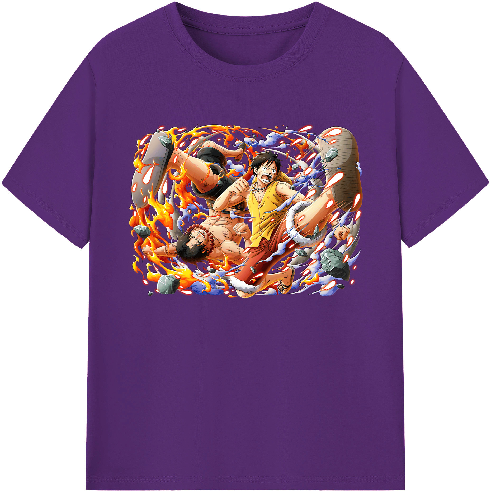 ワンピース モンキー・D・ルフィ ONE PIECE Monkey D. Luffy 綿100％ メンズ半袖Tシャツ｜肌触りやわらか＆通気性